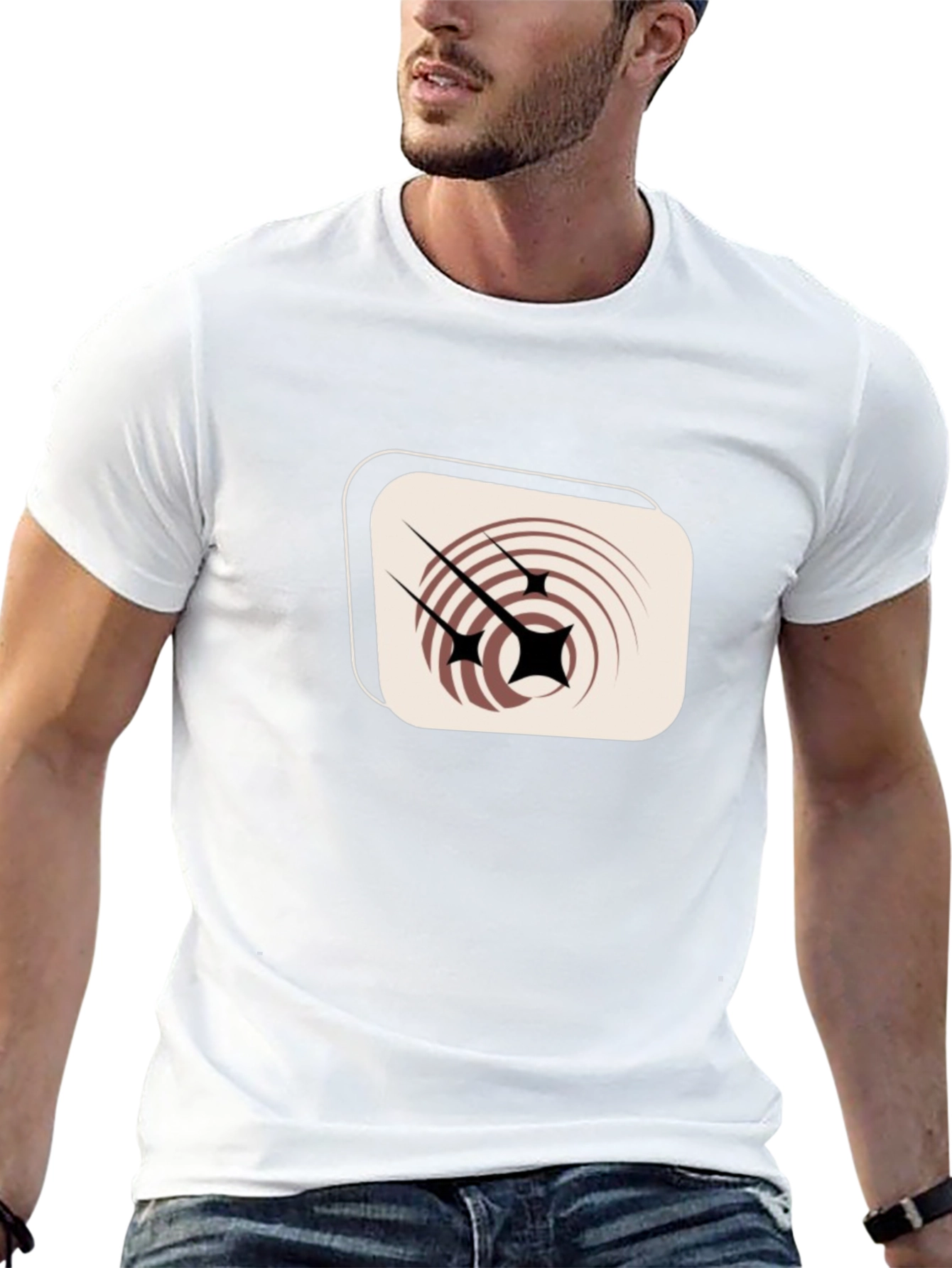 Retro Atomic Starburst Graphic Tee - Black