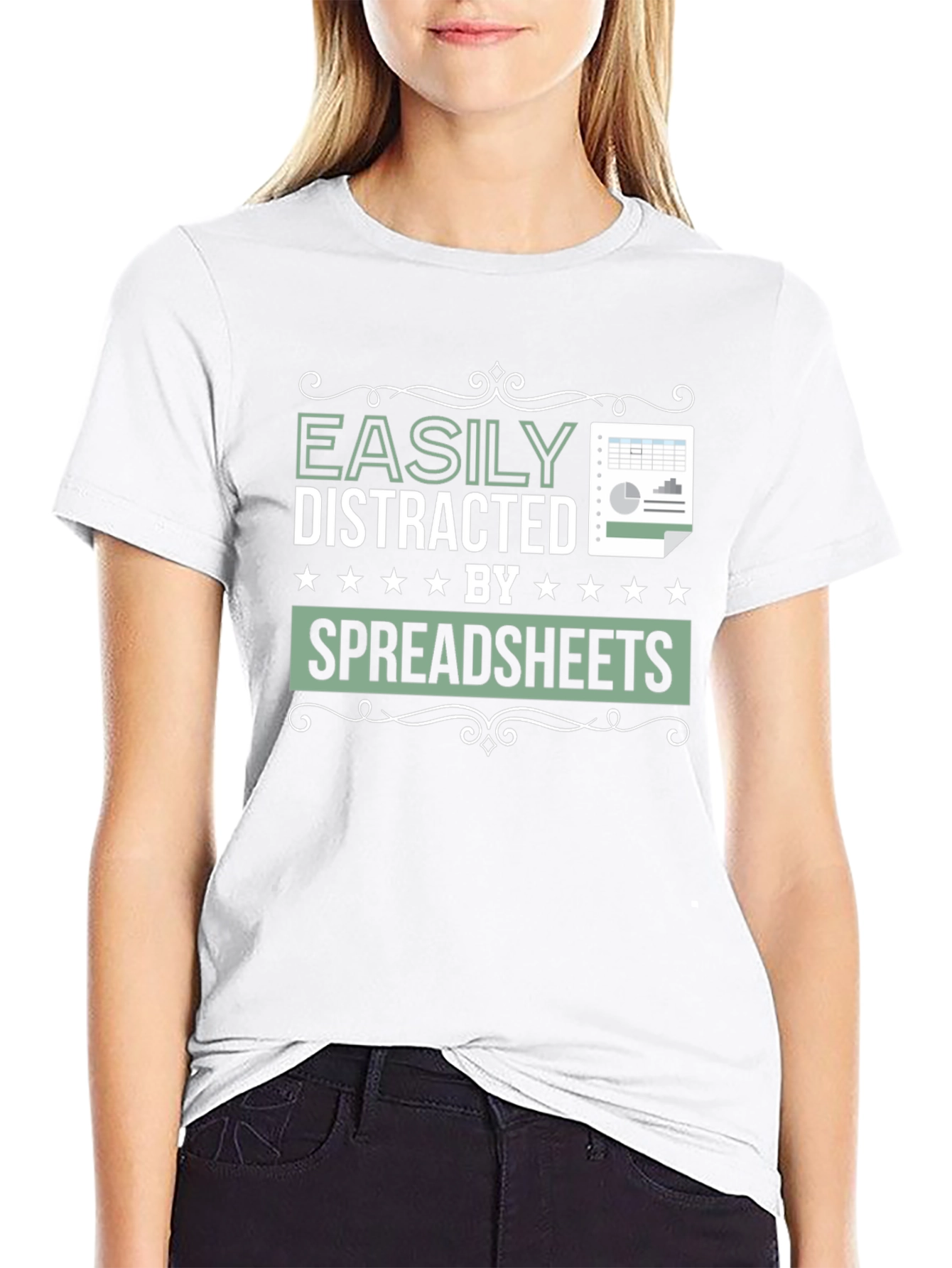 Easily Distracted by Spreadsheets Graphic Tee