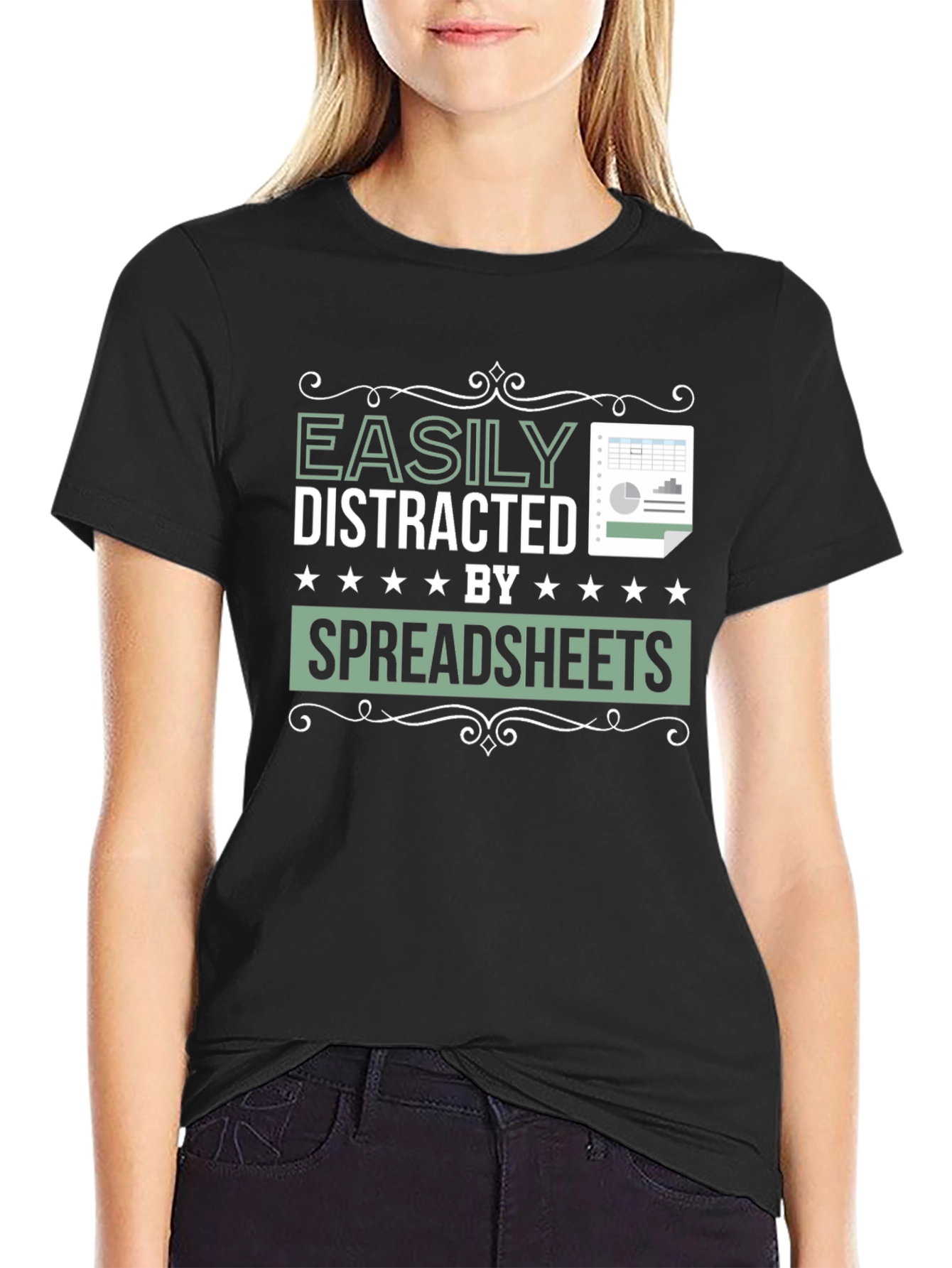 Easily Distracted by Spreadsheets Graphic Tee