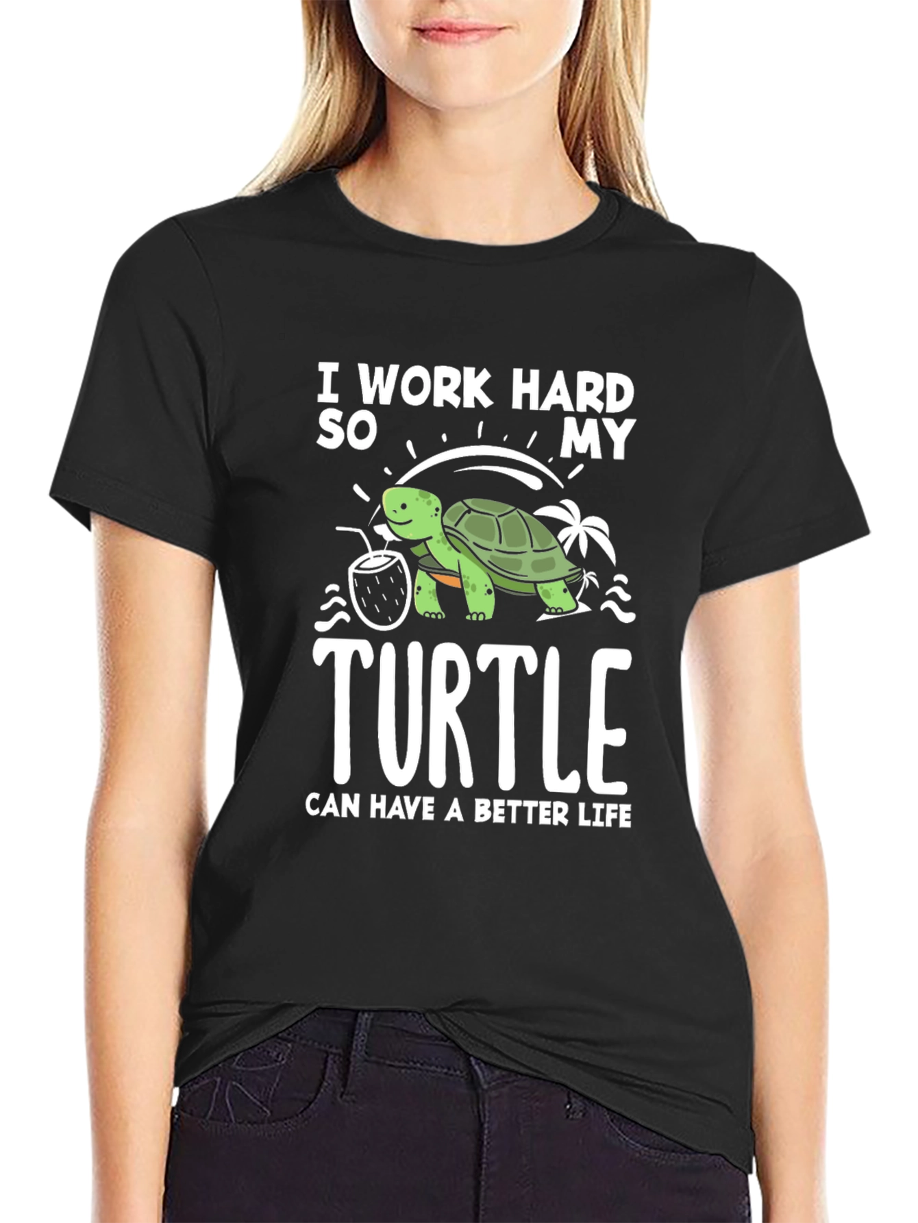 Work Hard For My Turtle Graphic Tee