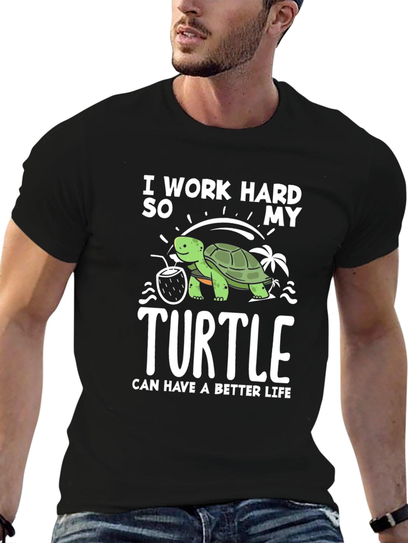 Work Hard For My Turtle Graphic Tee