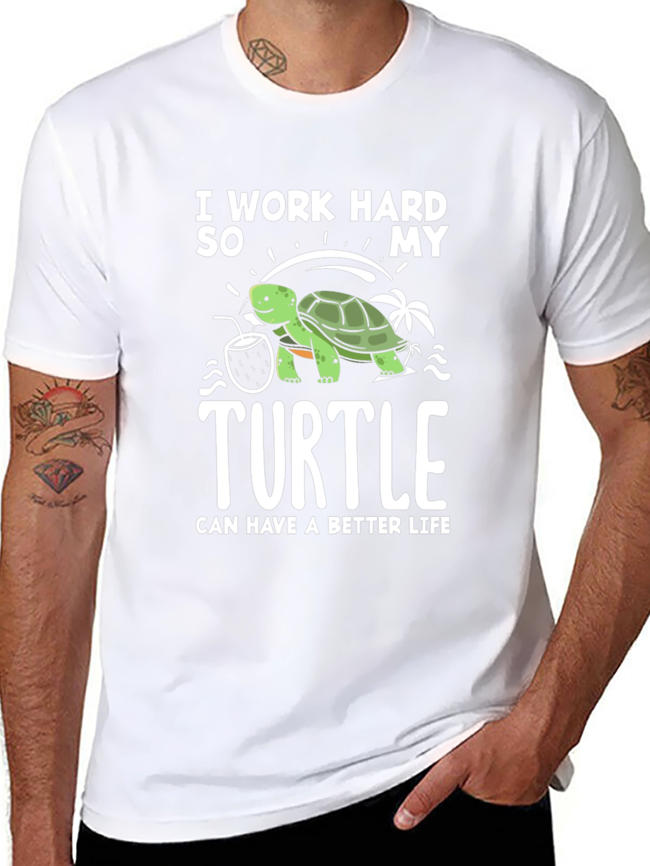 Work Hard For My Turtle Graphic Tee