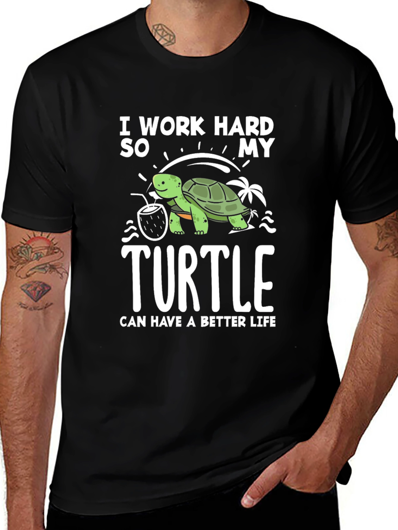 Work Hard For My Turtle Graphic Tee