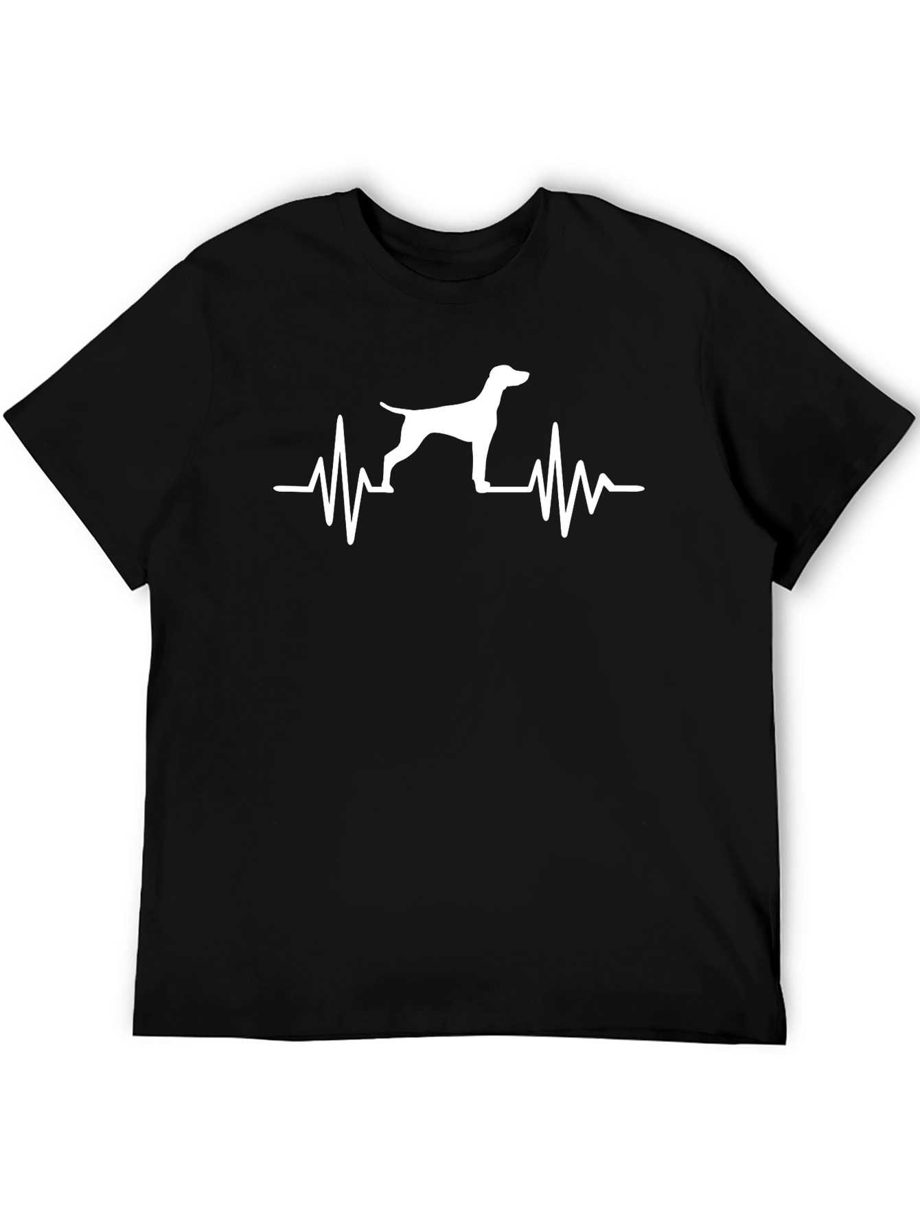 Dog Lover Heartbeat T-Shirt - Black
