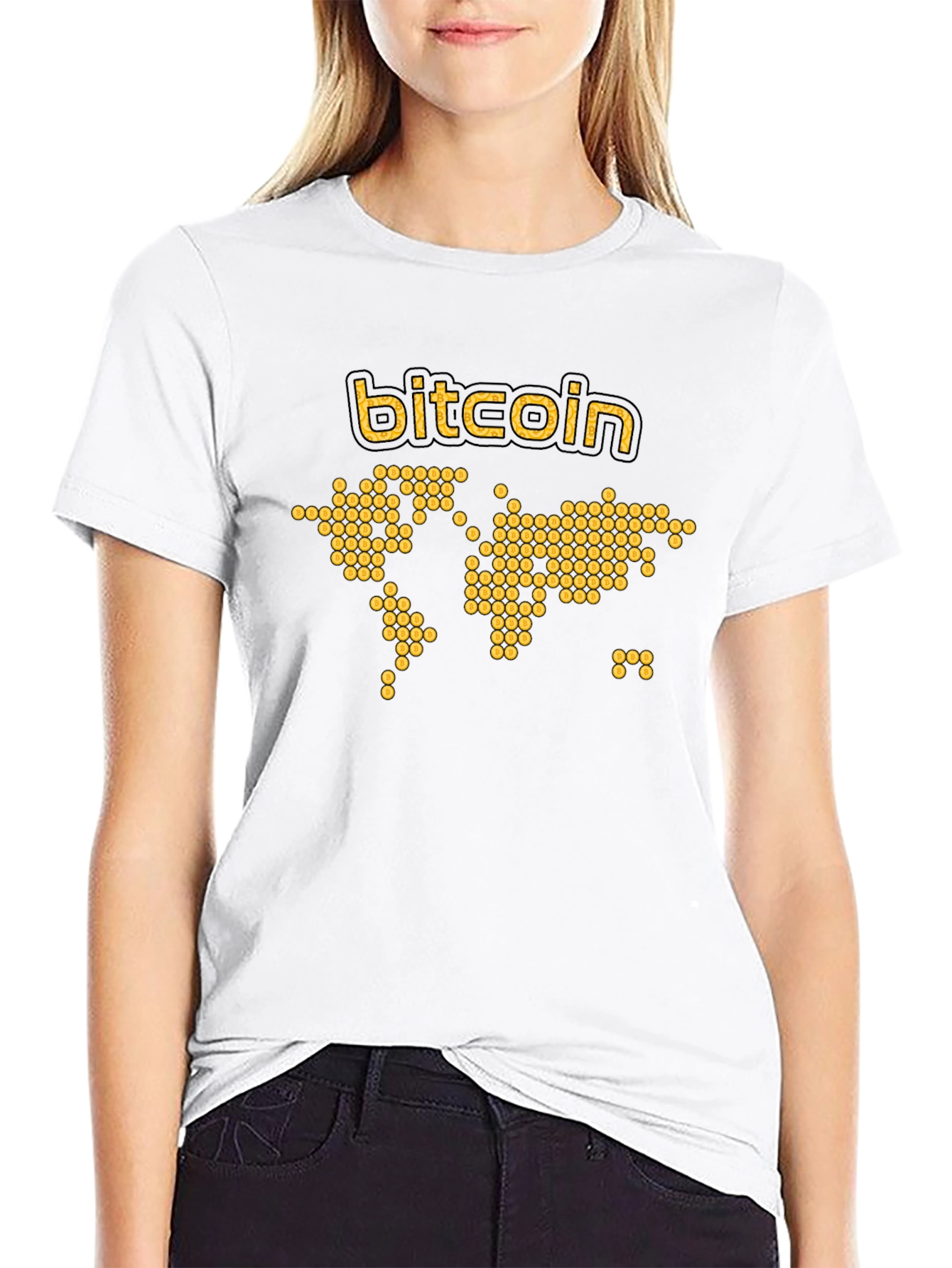 Bitcoin World Map Graphic T-Shirt
