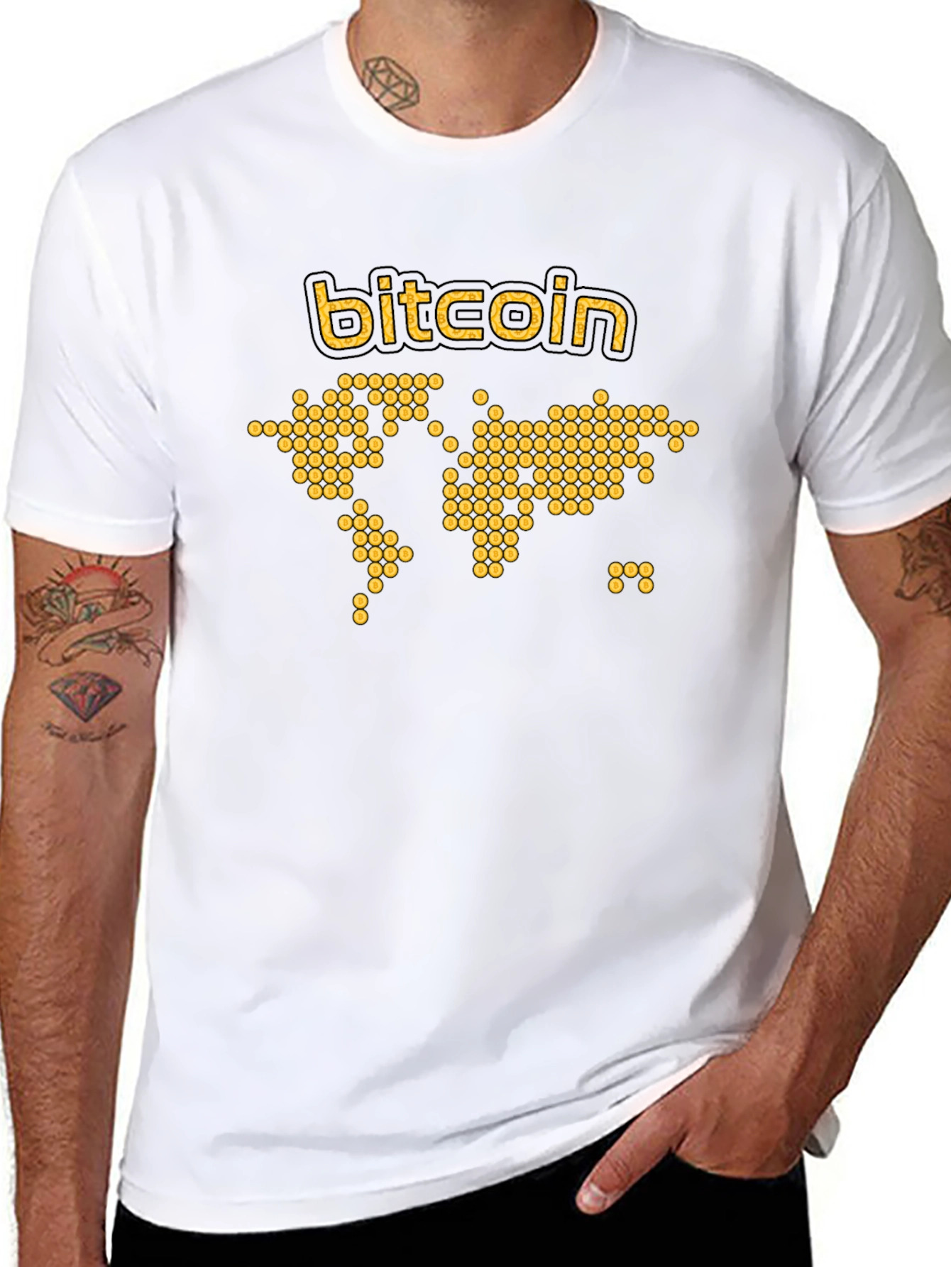Bitcoin World Map Graphic T-Shirt