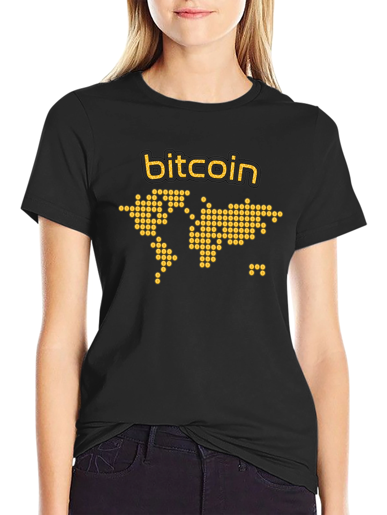 Bitcoin World Map Graphic T-Shirt