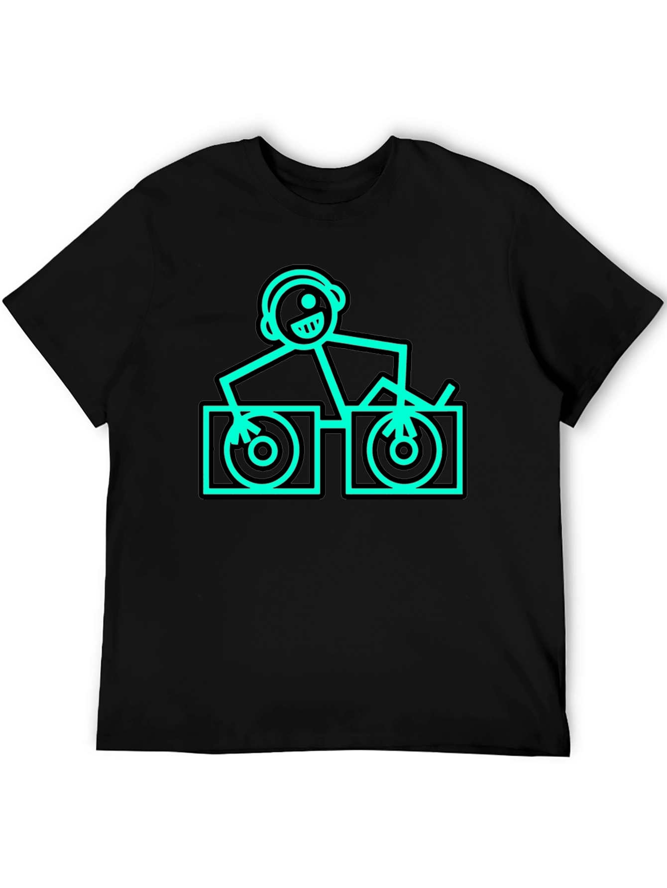 DJ Stick Figure Graphic T-Shirt