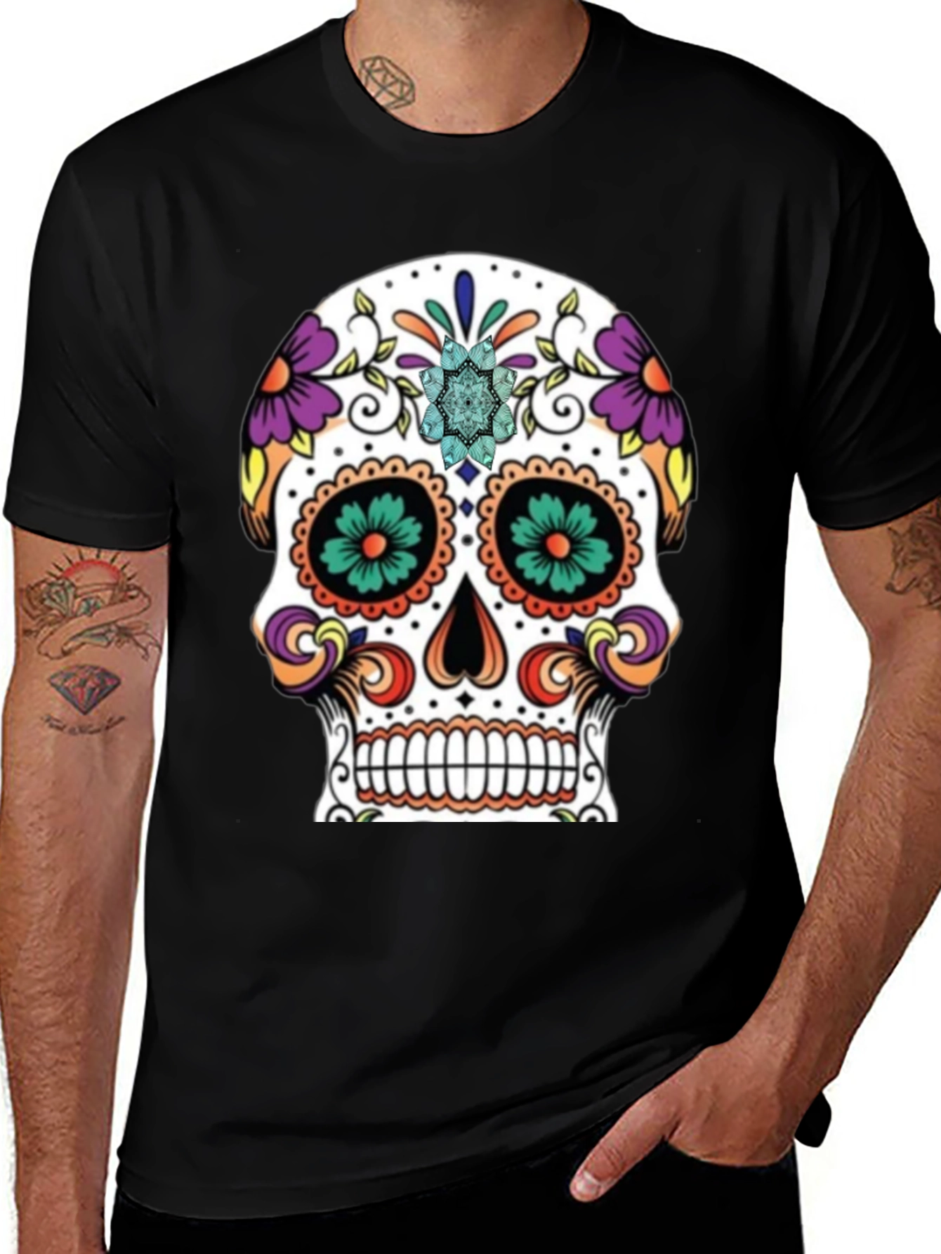Day of the Dead Skull Graphic Tee