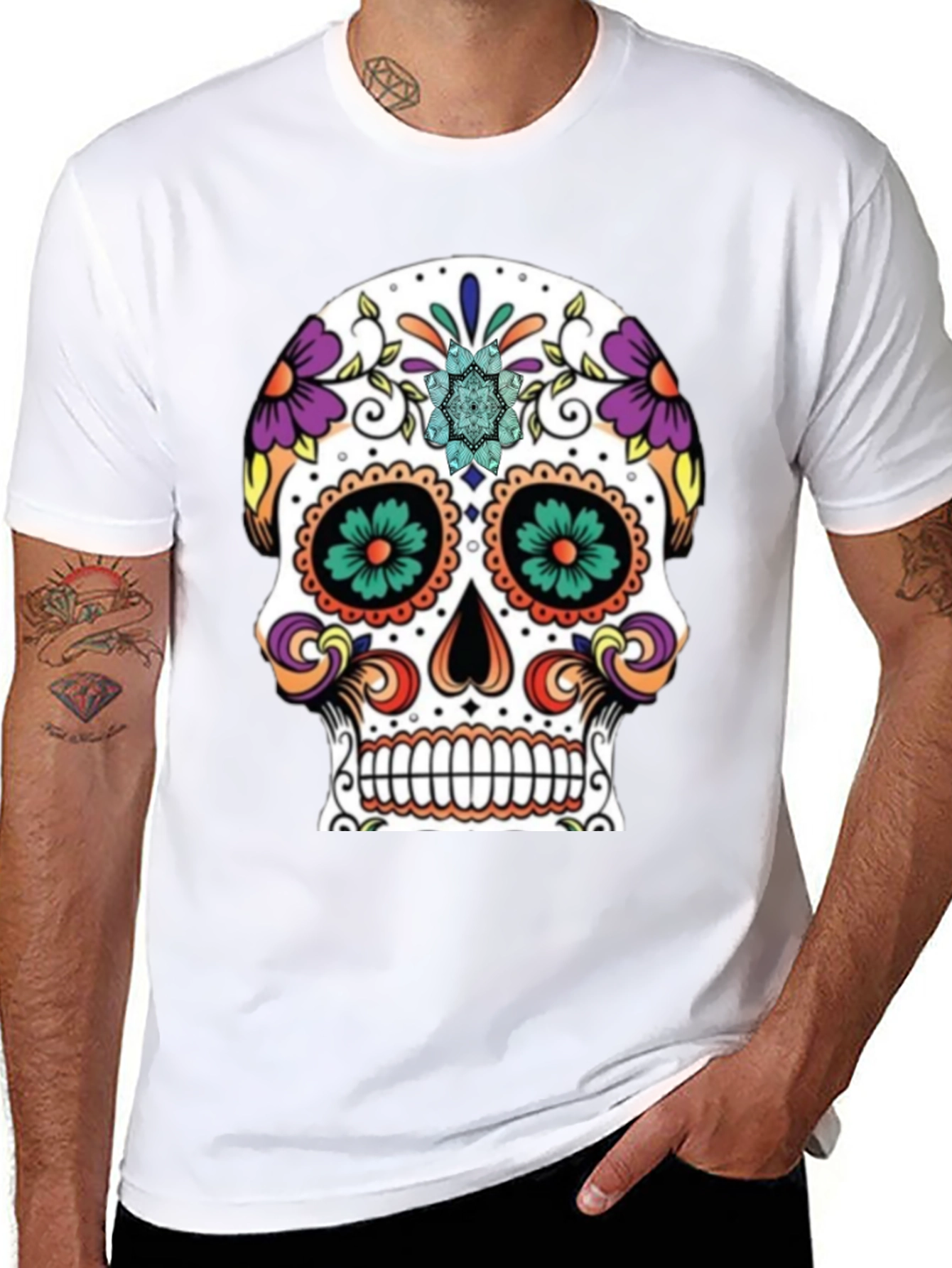 Day of the Dead Skull Graphic Tee