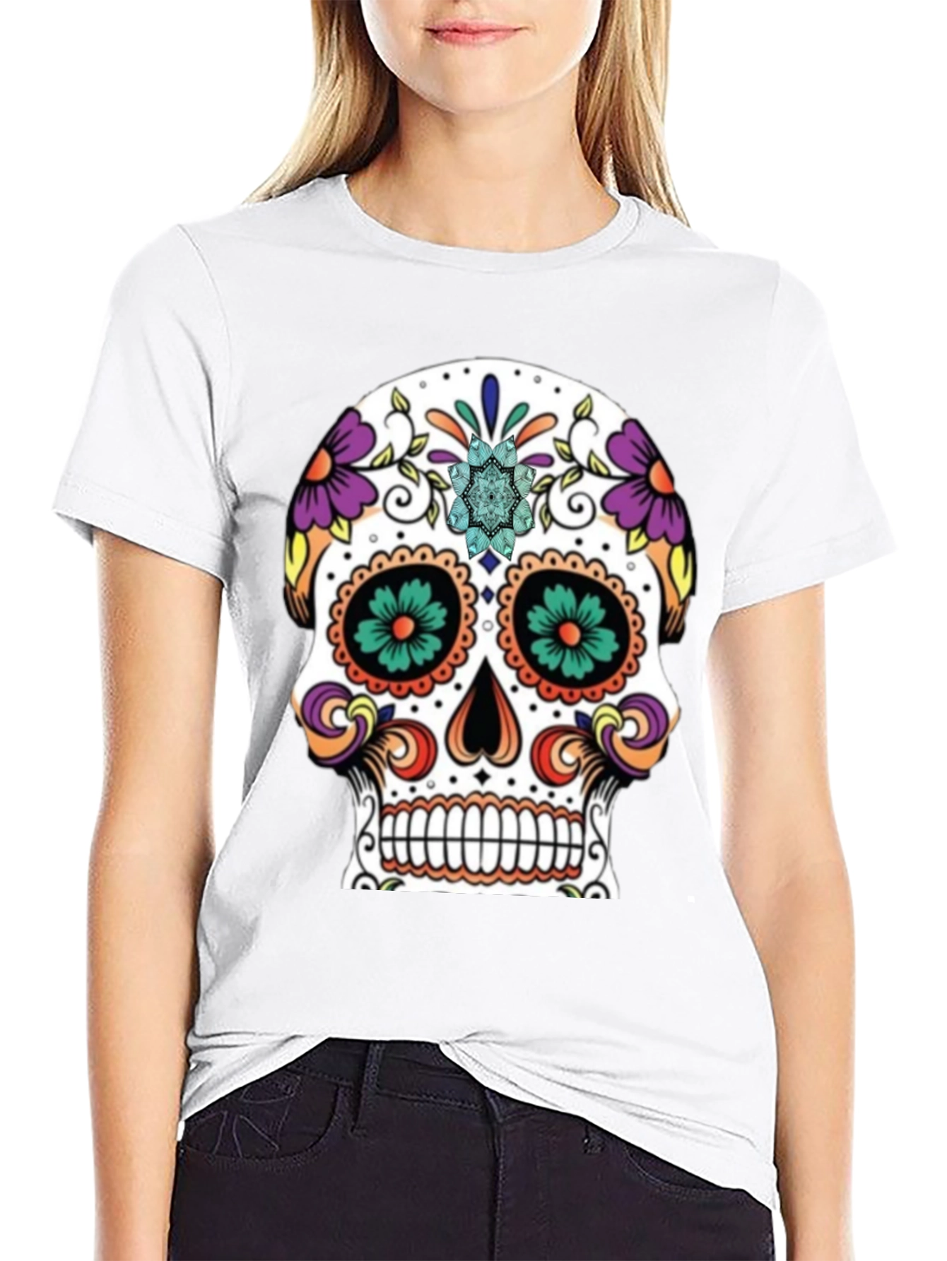 Day of the Dead Skull Graphic Tee