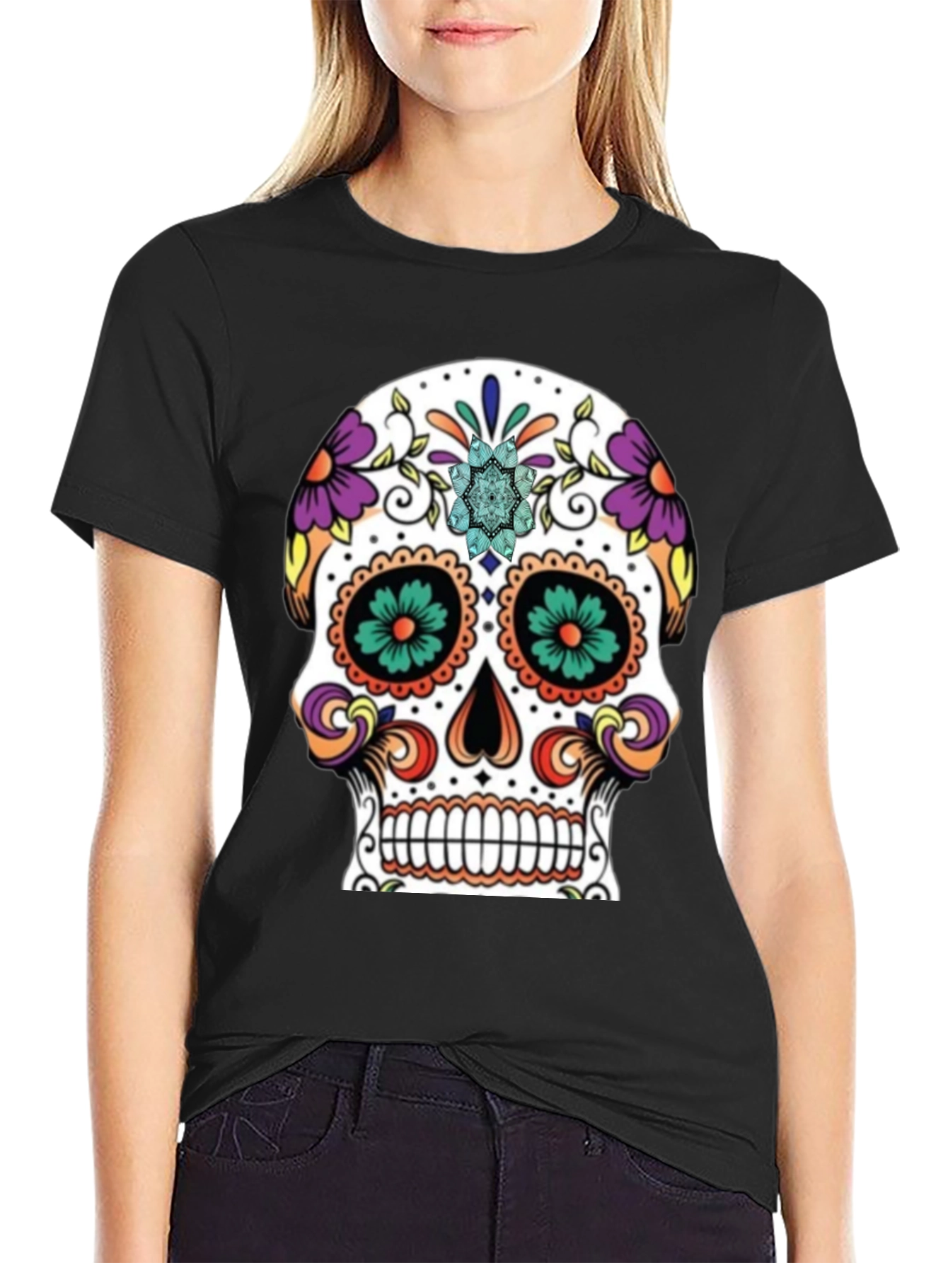 Day of the Dead Skull Graphic Tee