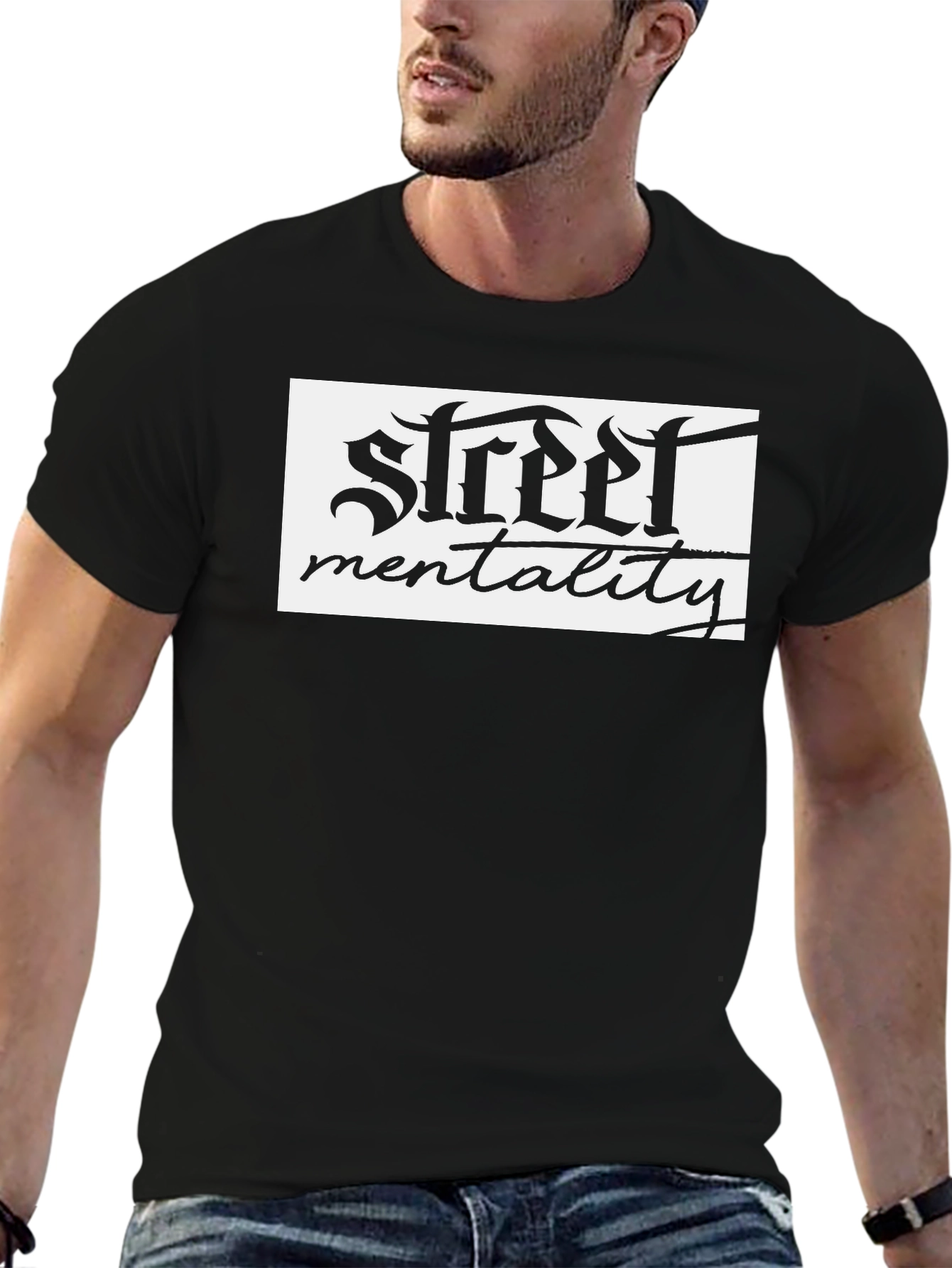 Street Mentality Black Graphic T-Shirt