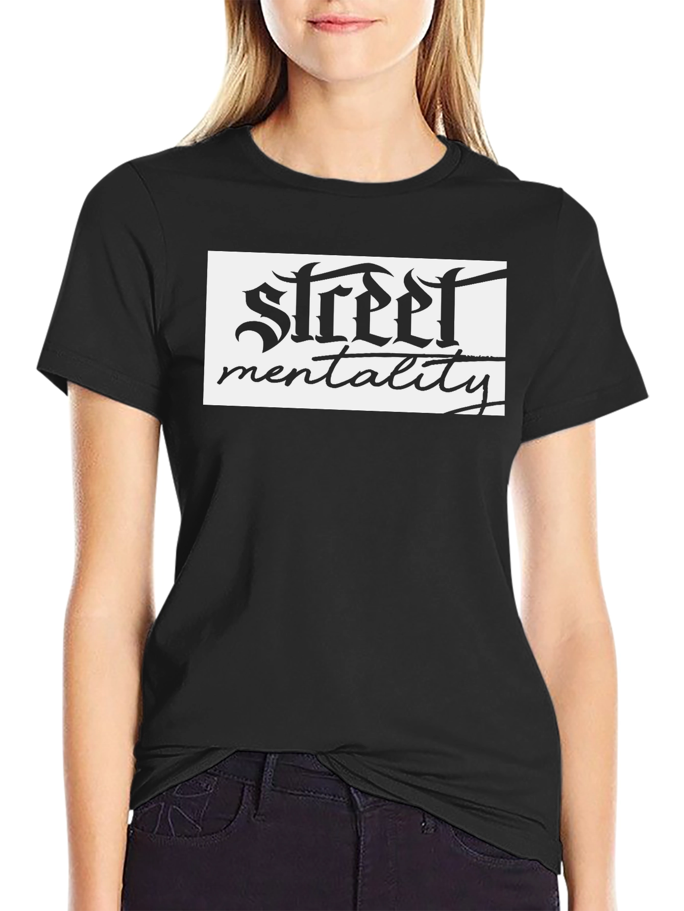 Street Mentality Black Graphic T-Shirt