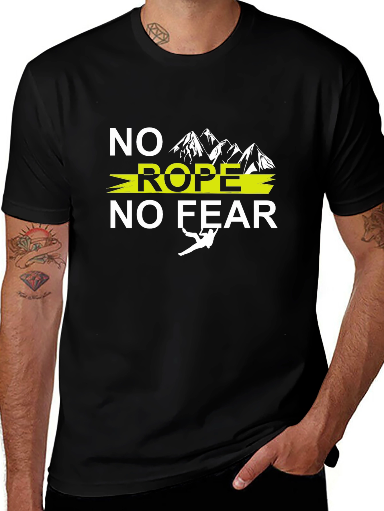 No Rope No Fear Rock Climbing T-Shirt