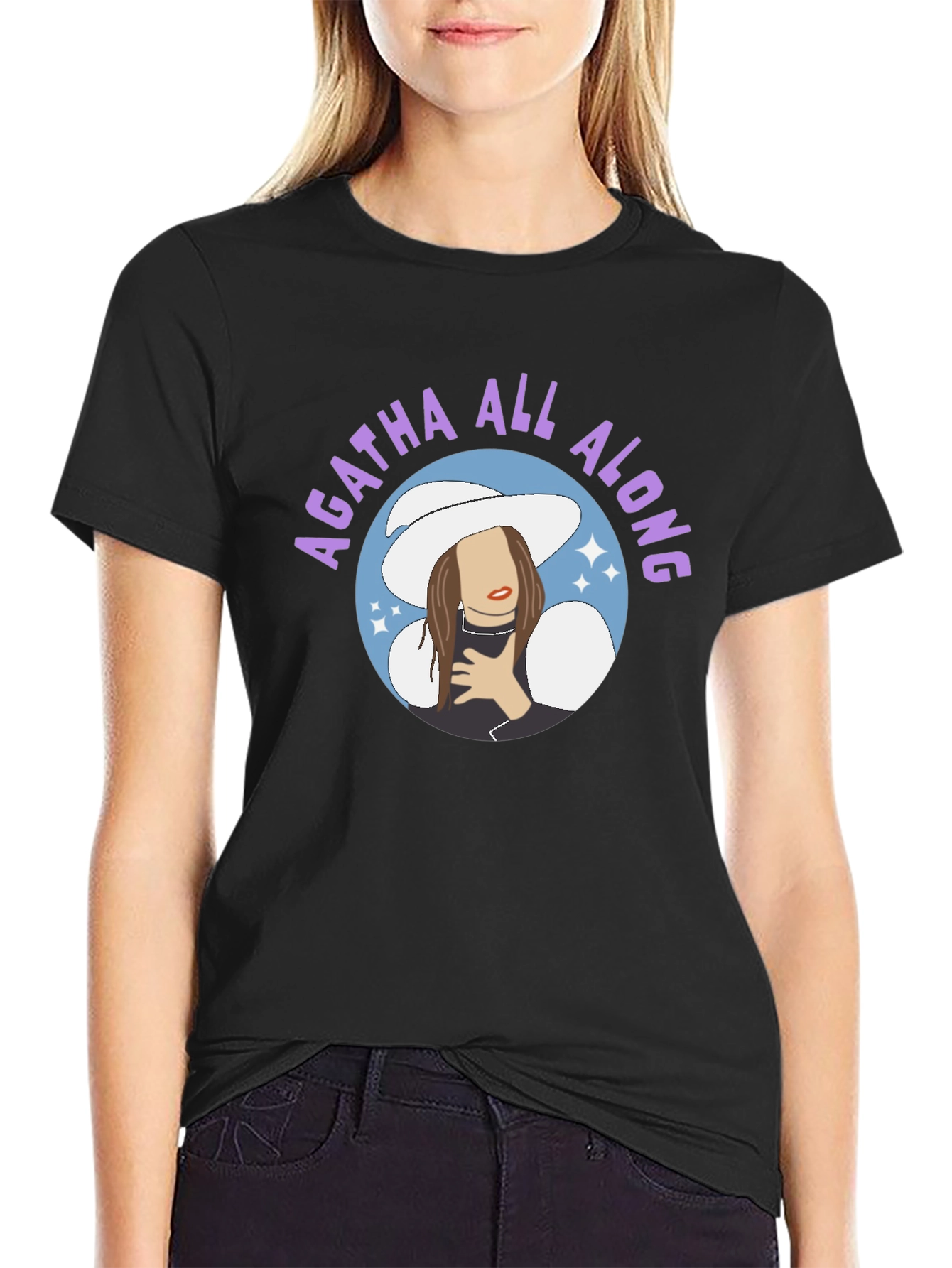 Agatha All Along Graphic Tee - Black Cotton Blend