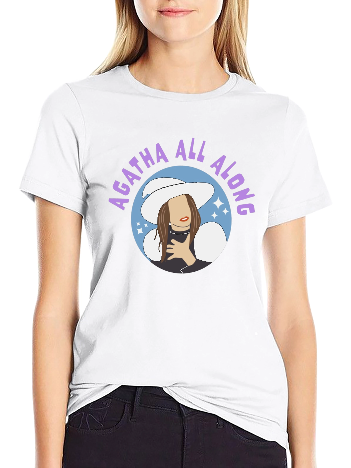 Agatha All Along Graphic Tee - Black Cotton Blend