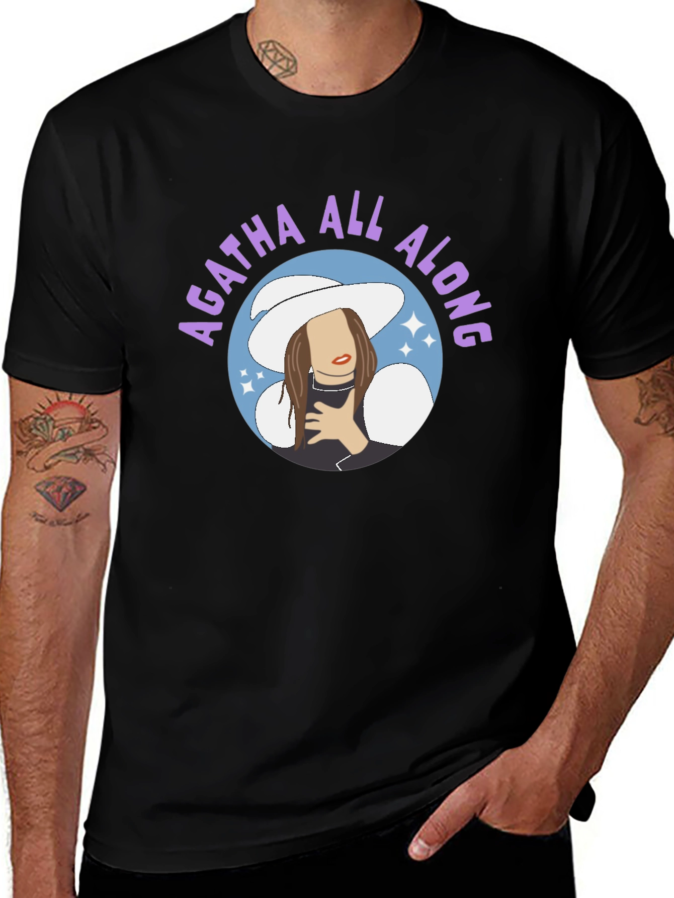 Agatha All Along Graphic Tee - Black Cotton Blend