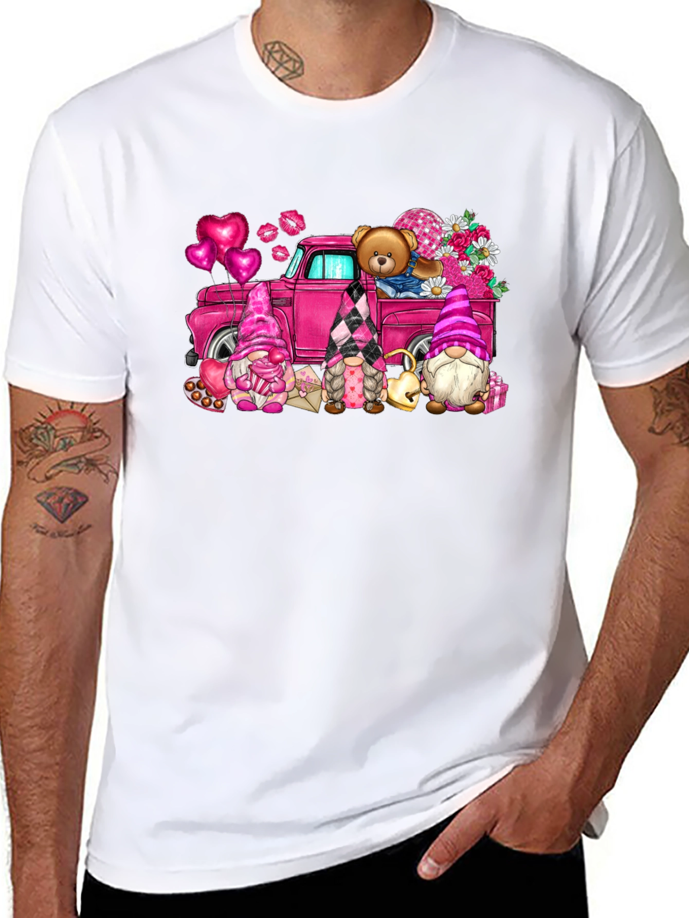 Valentines Day Gnomes Truck T-Shirt