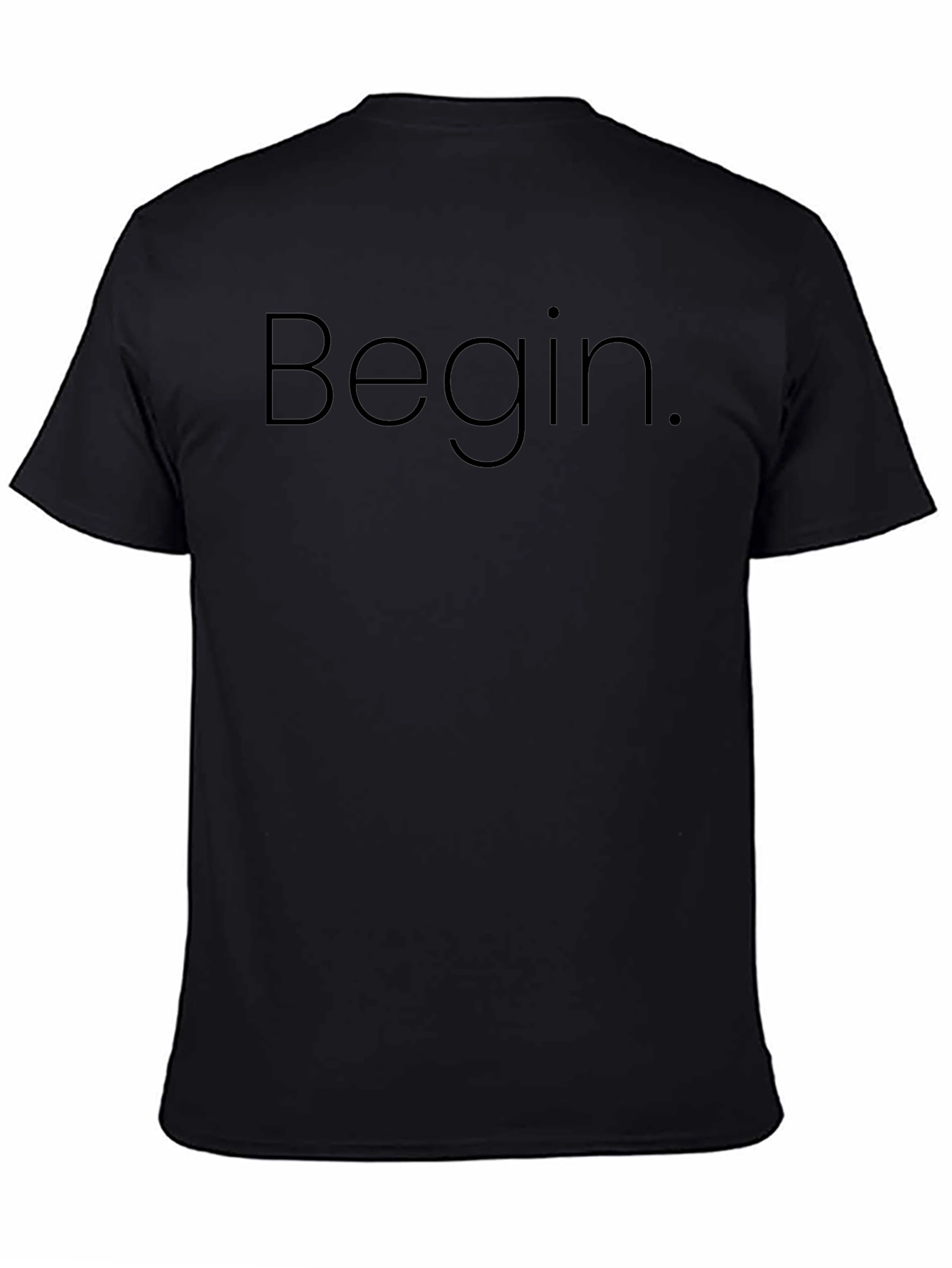 Begin Black Graphic Tee - Minimalist Design