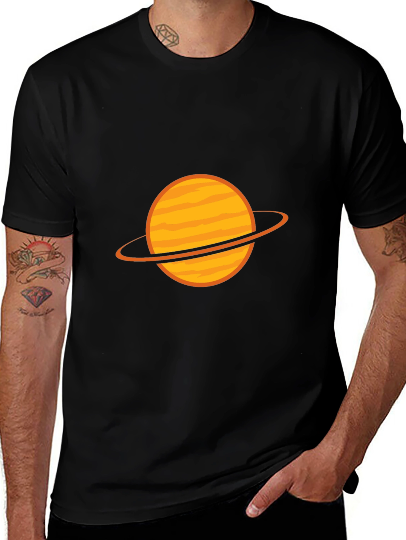 Planet Graphic Black T-Shirt - Trendy Space Tee