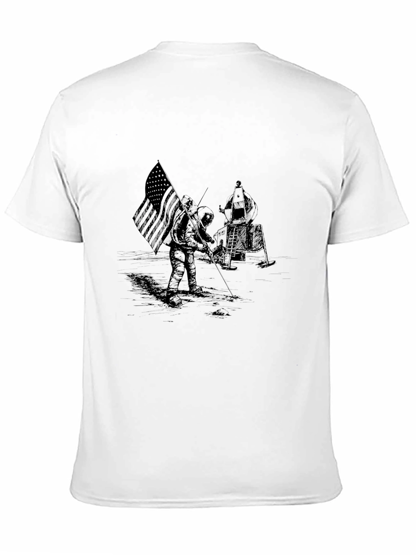 Moon Landing Graphic Black T-Shirt