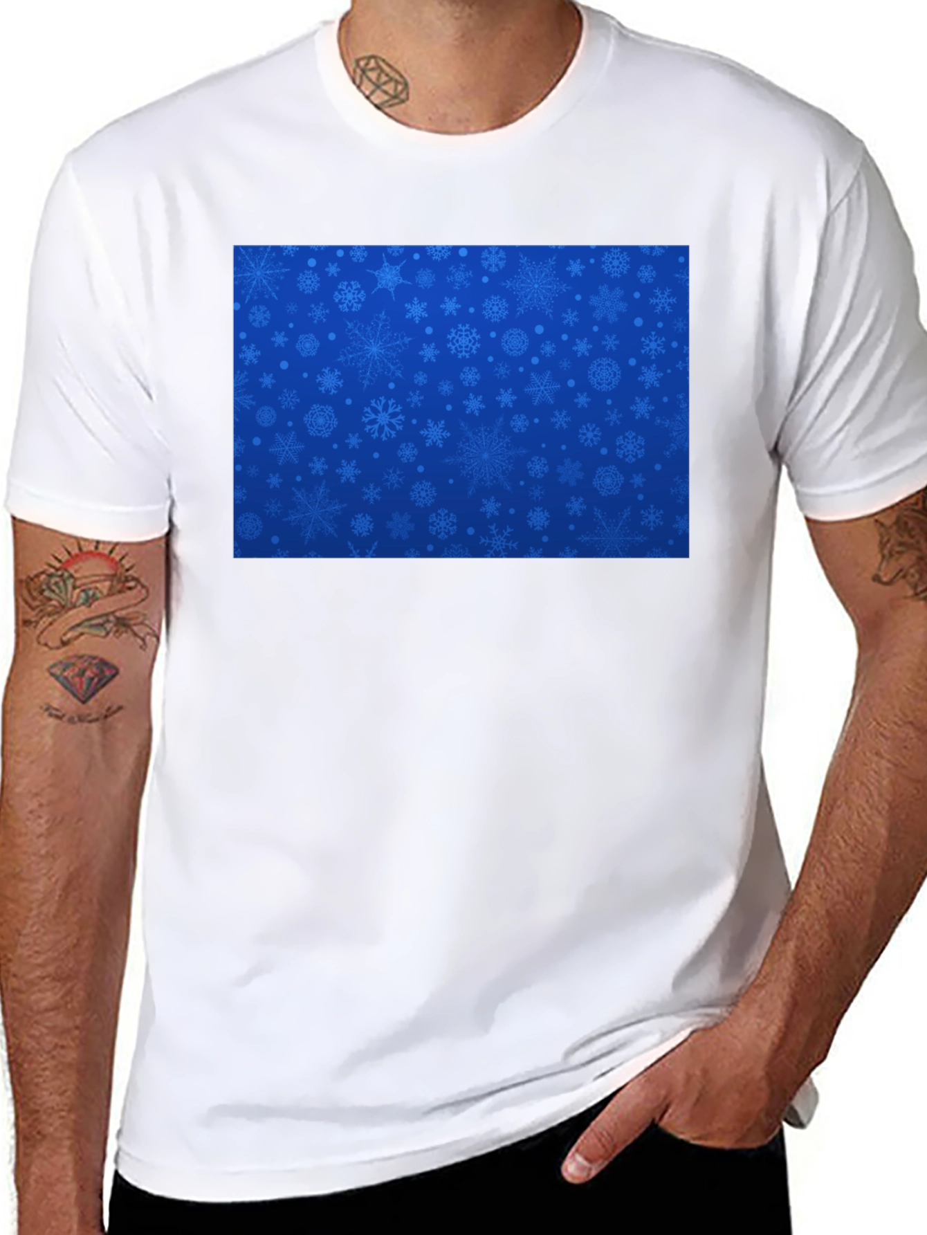 Snowflake Pattern T-Shirt - Stylish Holiday Apparel