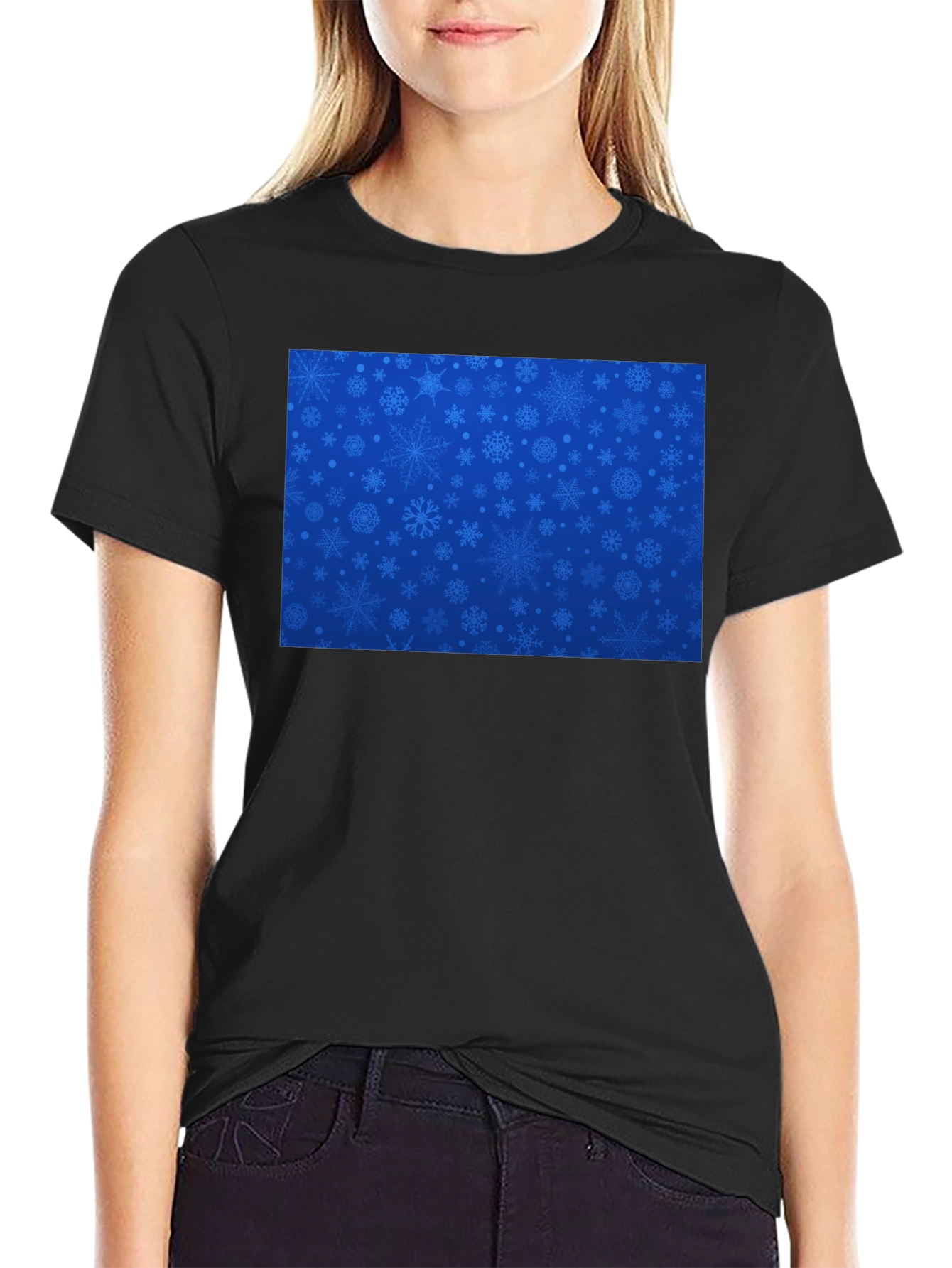 Snowflake Pattern T-Shirt - Stylish Holiday Apparel