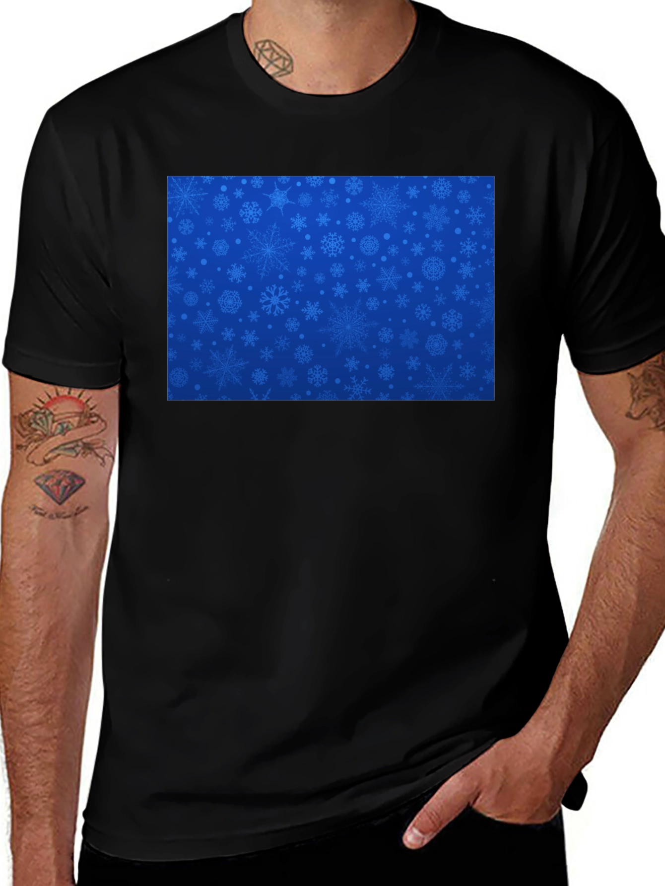 Snowflake Pattern T-Shirt - Stylish Holiday Apparel