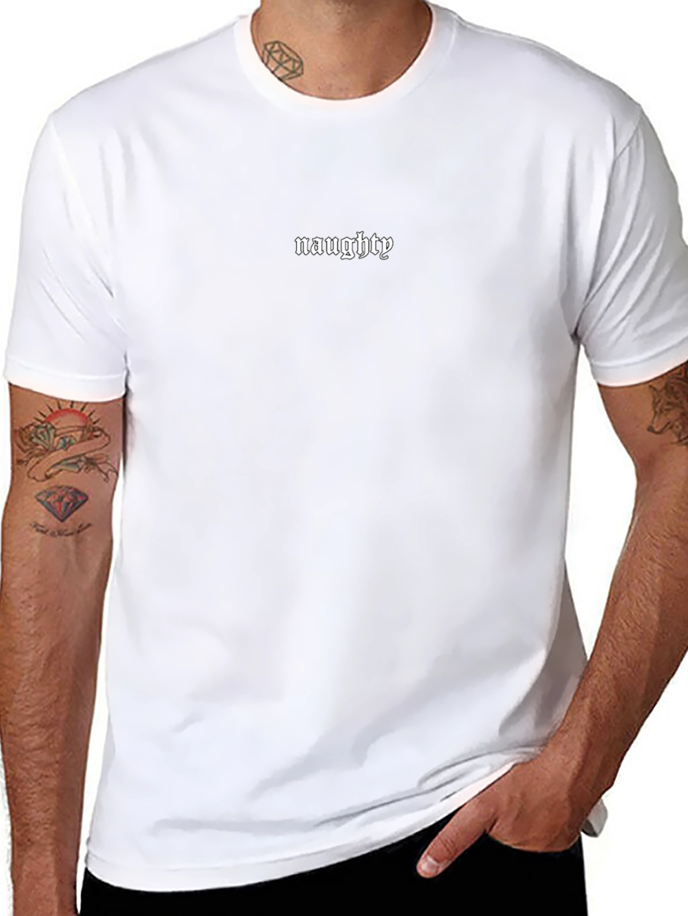 Naughty Graphic Print Crew Neck T-Shirt
