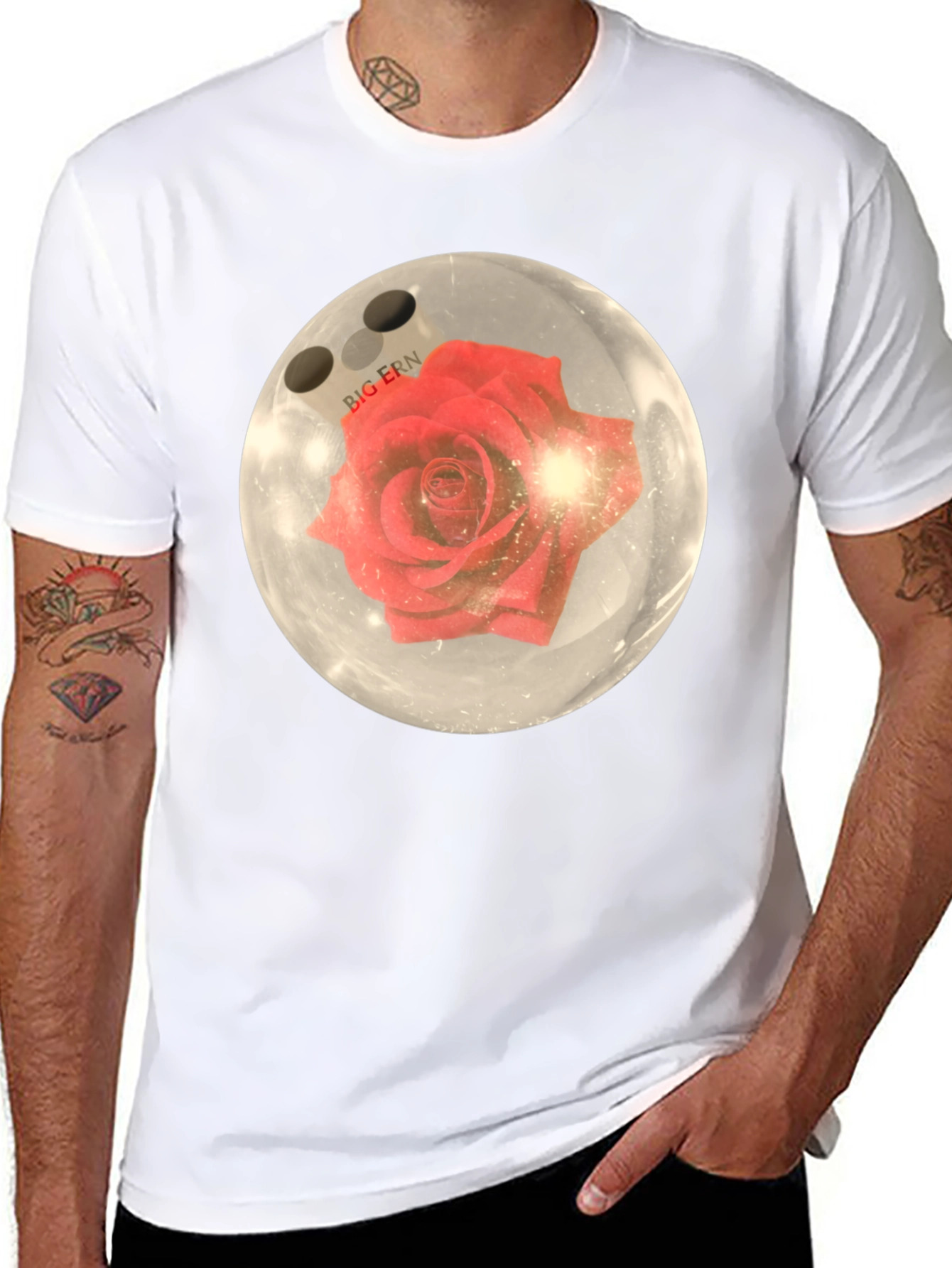 Bowling Ball Rose Graphic T-Shirt