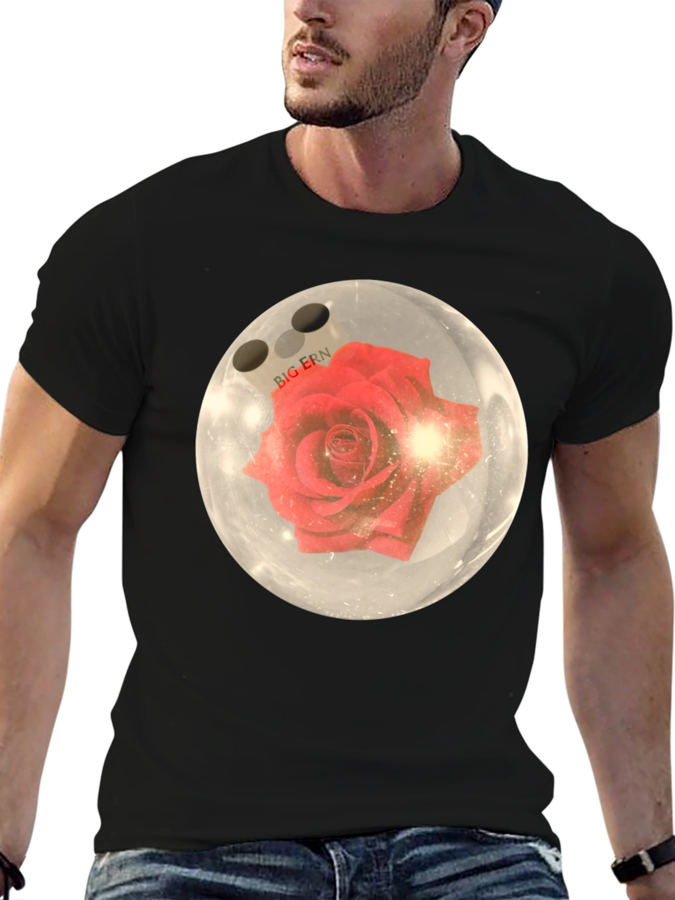 Bowling Ball Rose Graphic T-Shirt