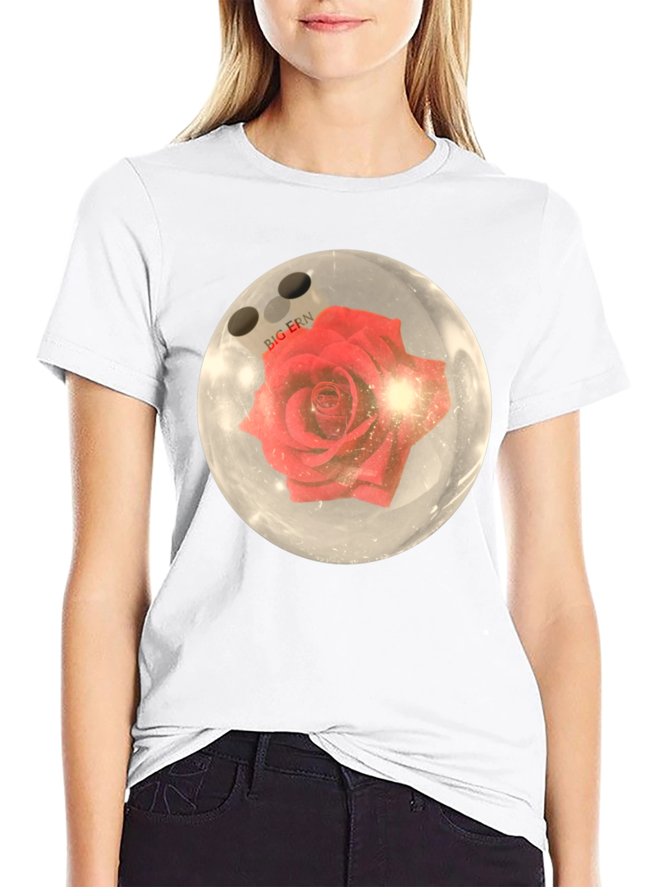 Bowling Ball Rose Graphic T-Shirt