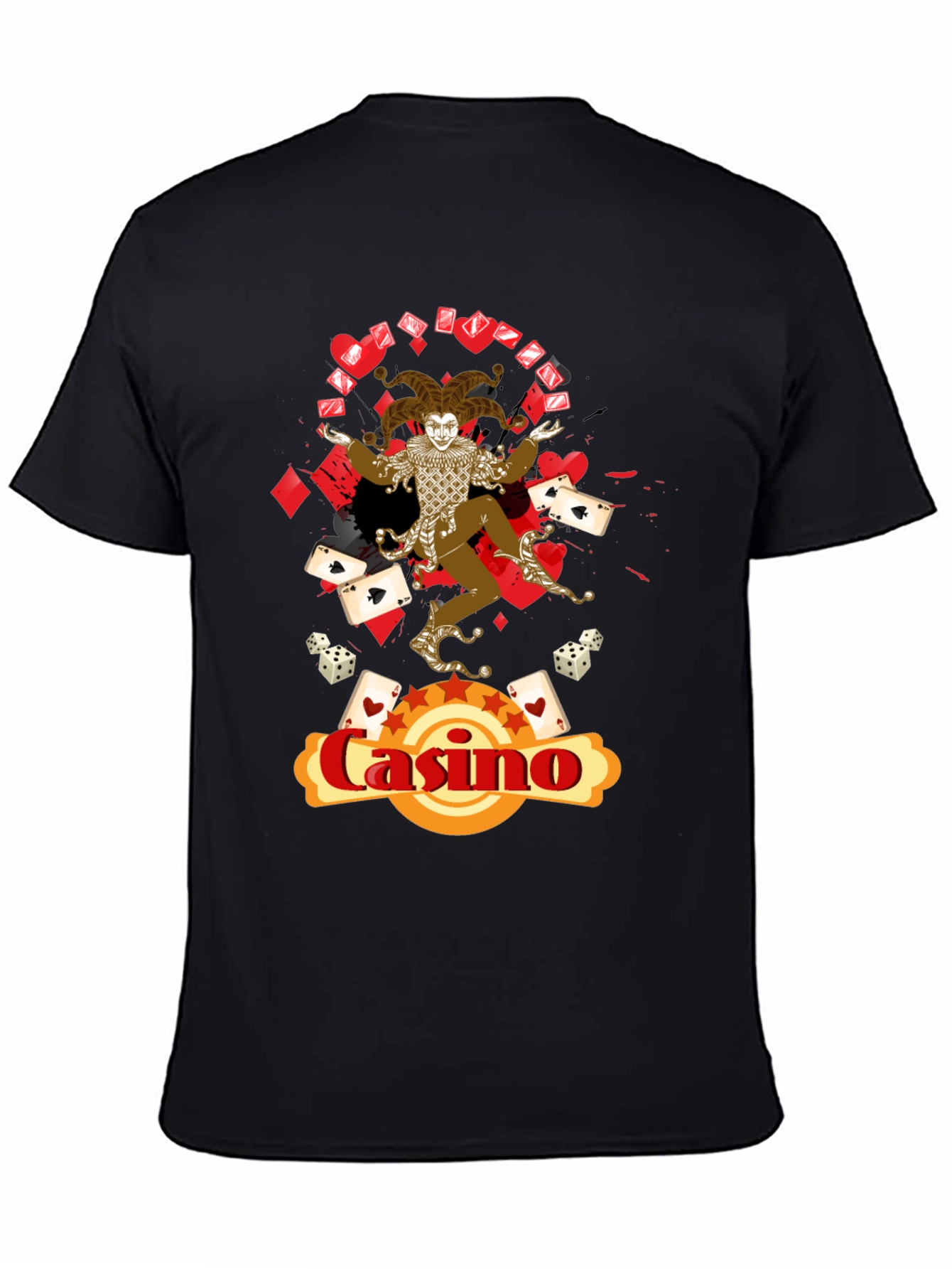 Casino Jester Graphic Print T-Shirt
