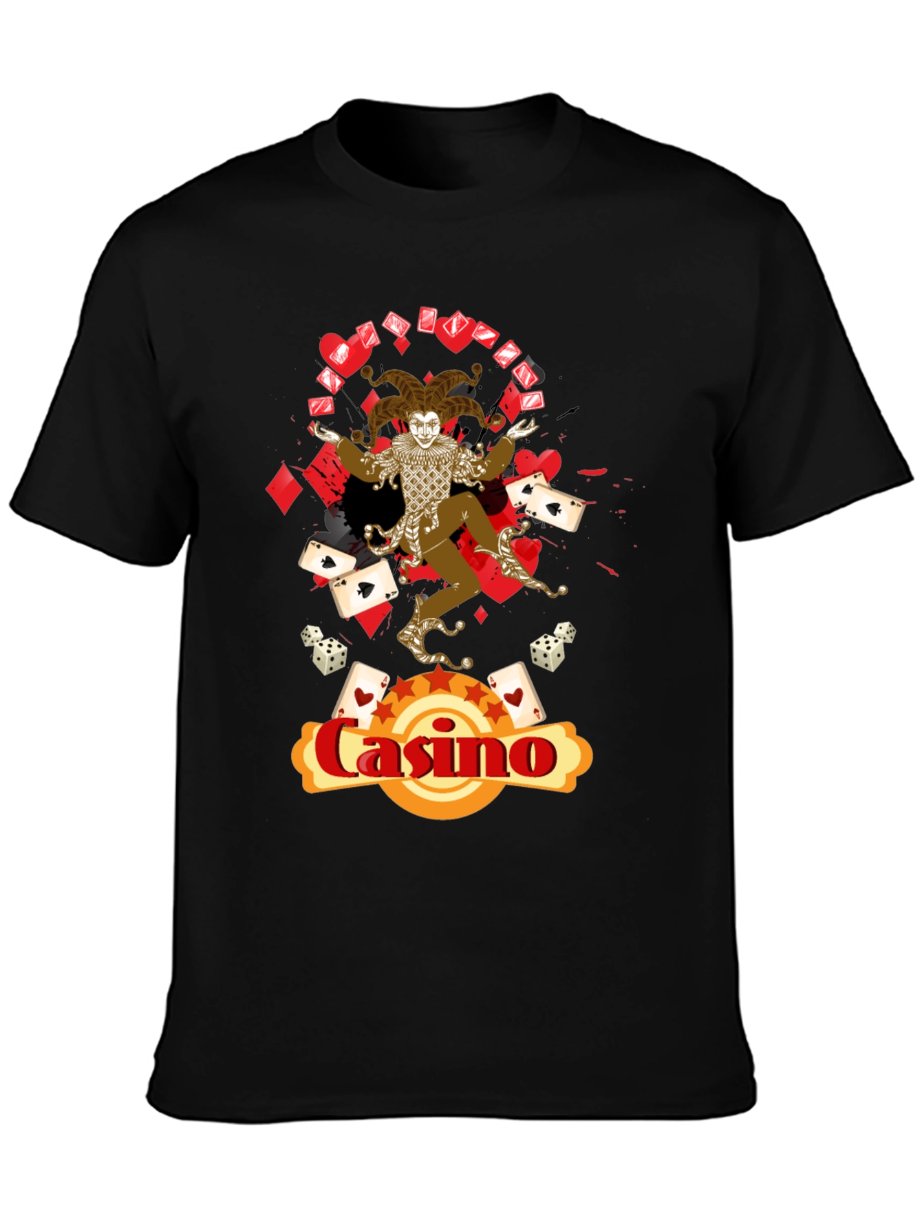 Casino Jester Graphic Print T-Shirt