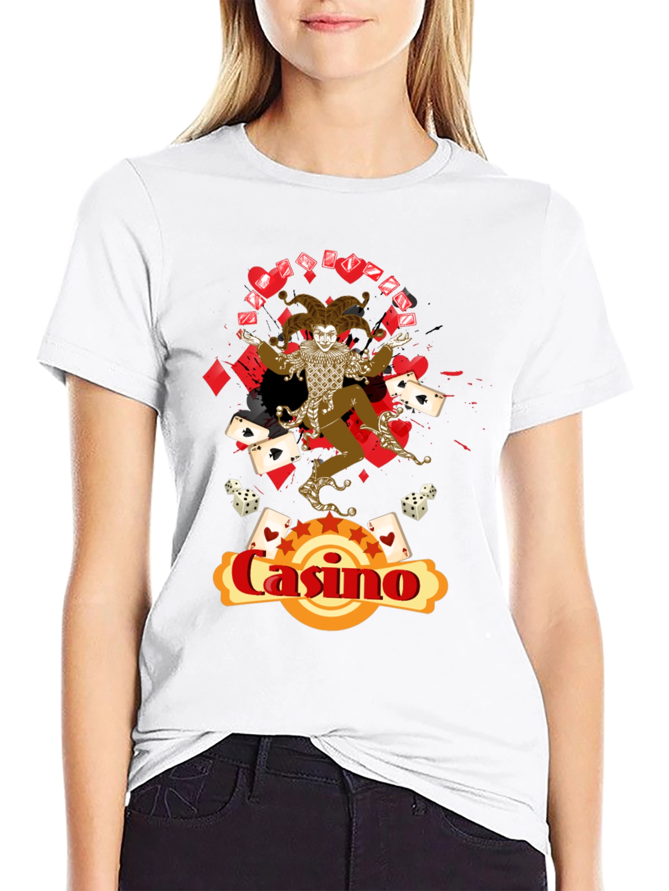 Casino Jester Graphic Print T-Shirt
