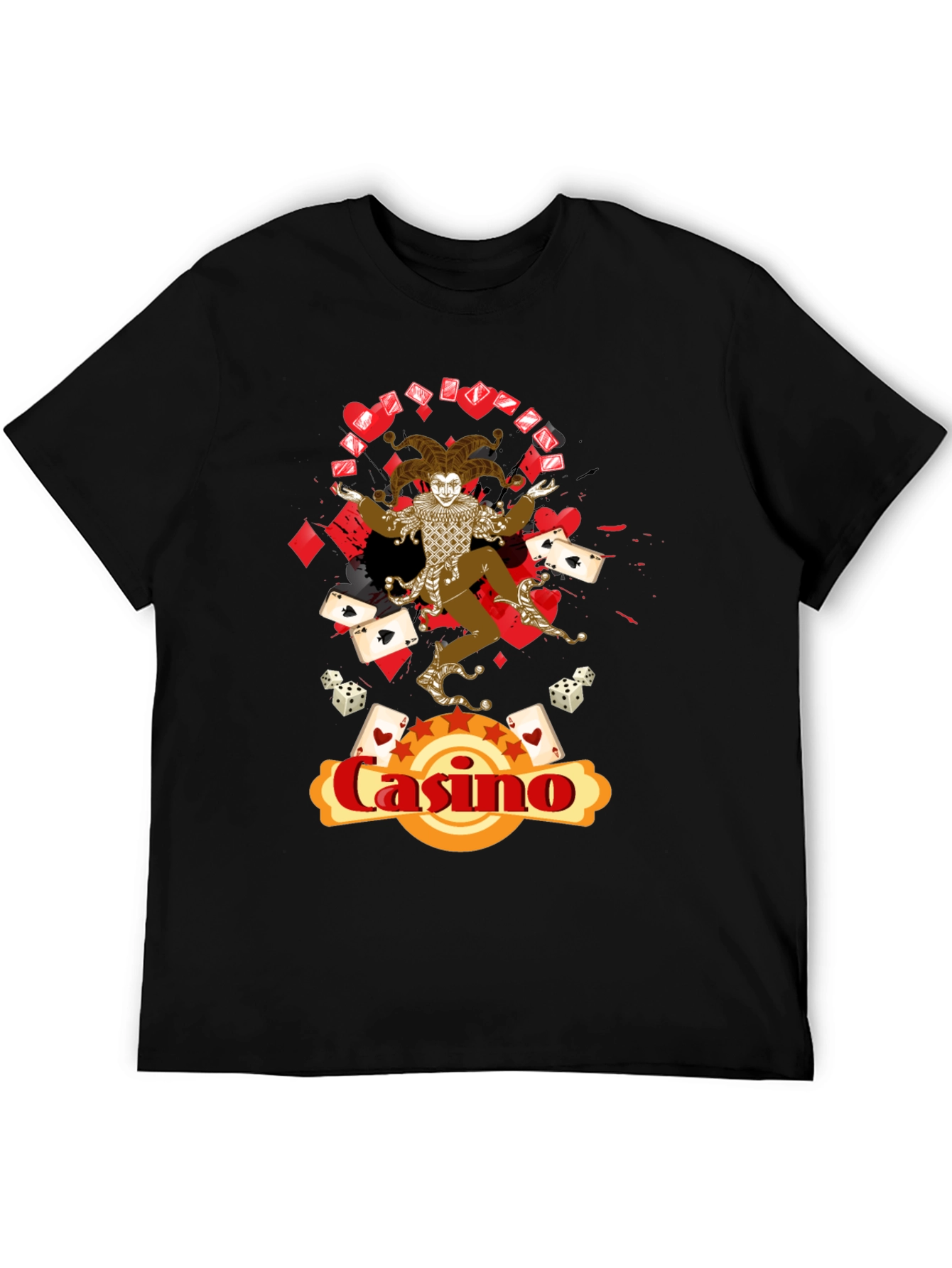 Casino Jester Graphic Print T-Shirt