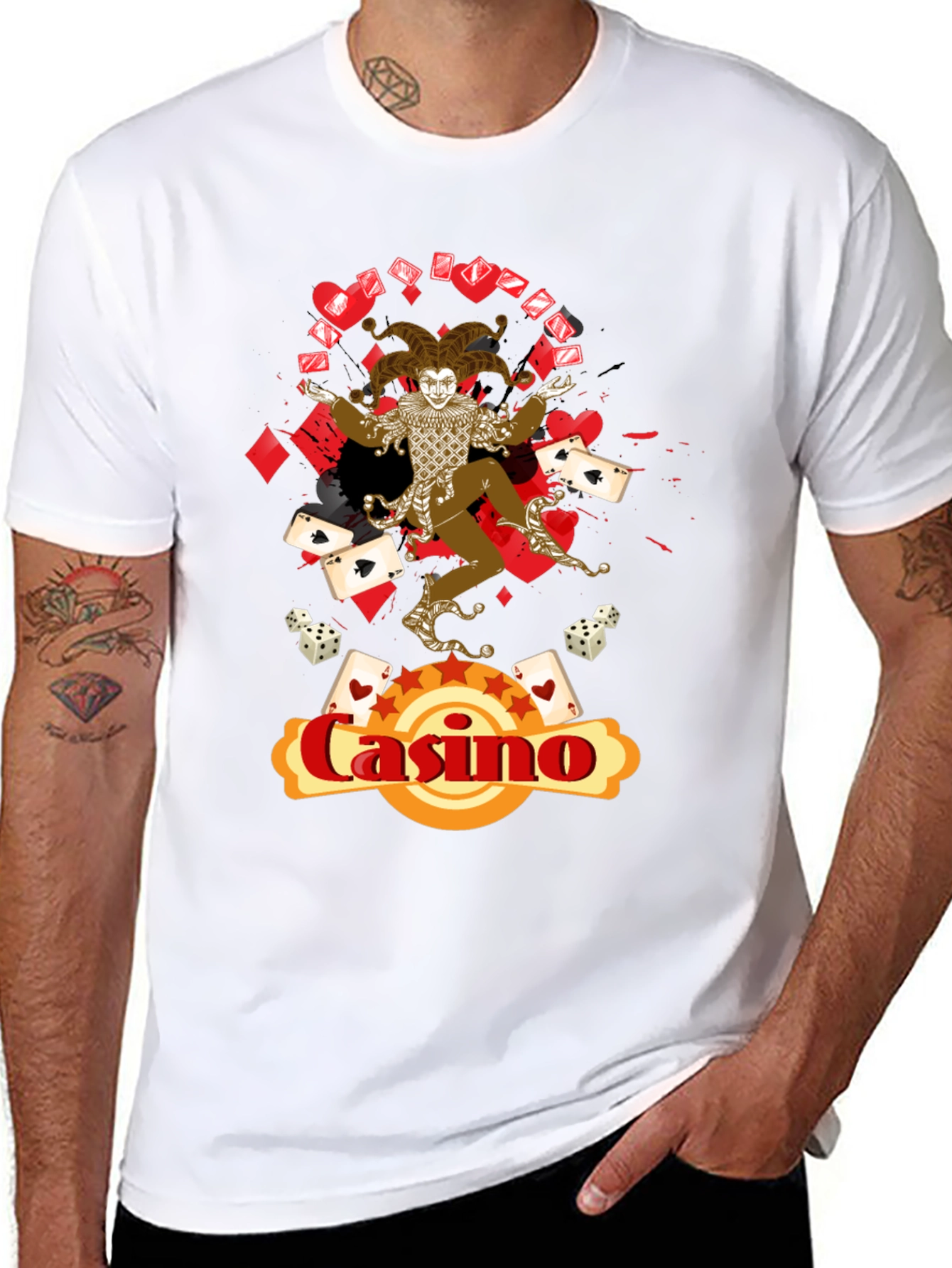 Casino Jester Graphic Print T-Shirt