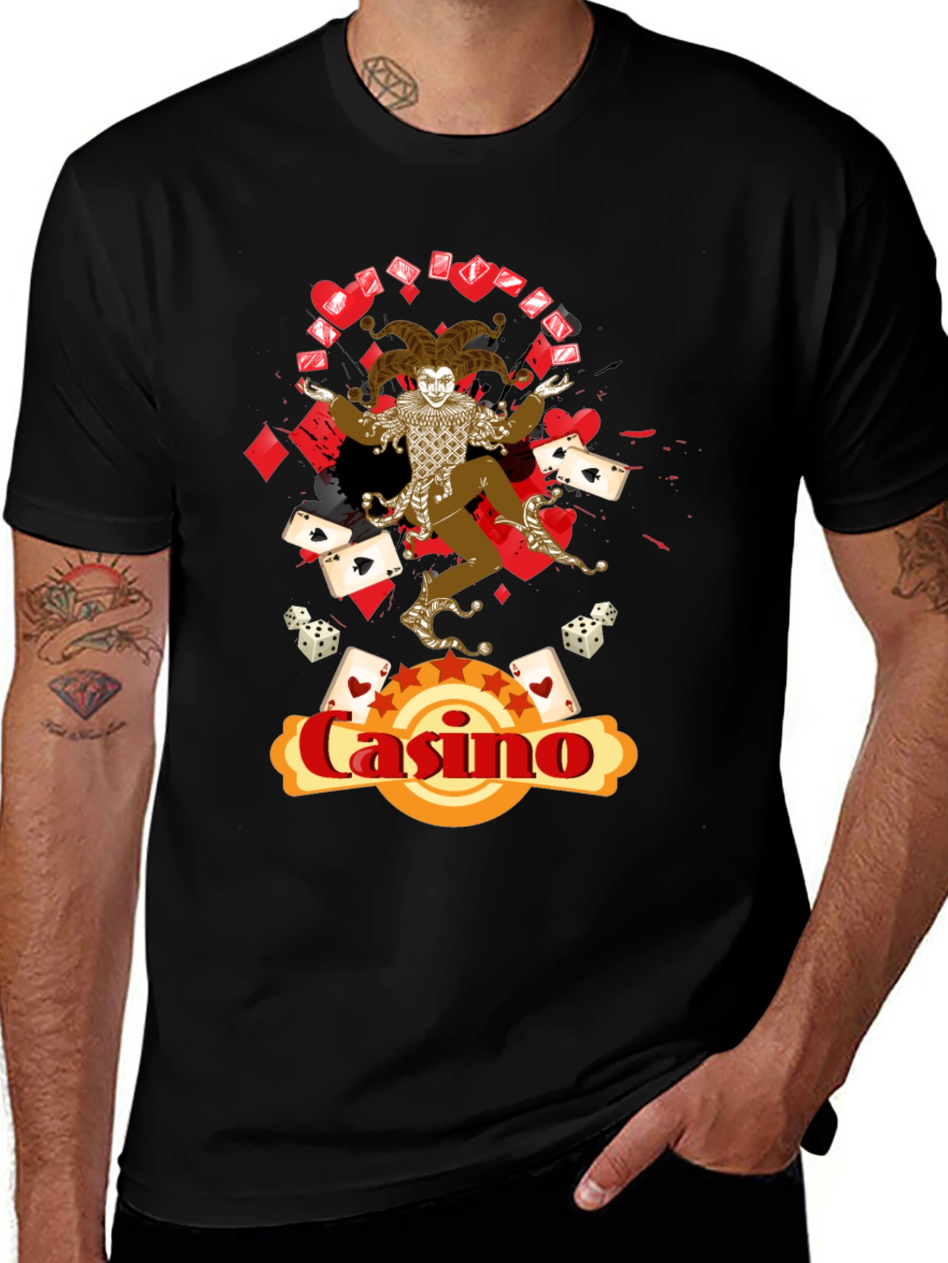 Casino Jester Graphic Print T-Shirt