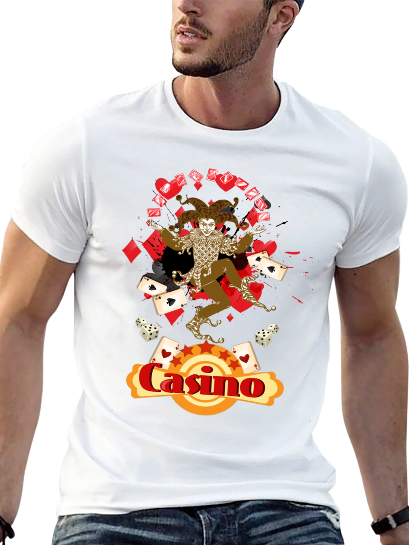 Casino Jester Graphic Print T-Shirt