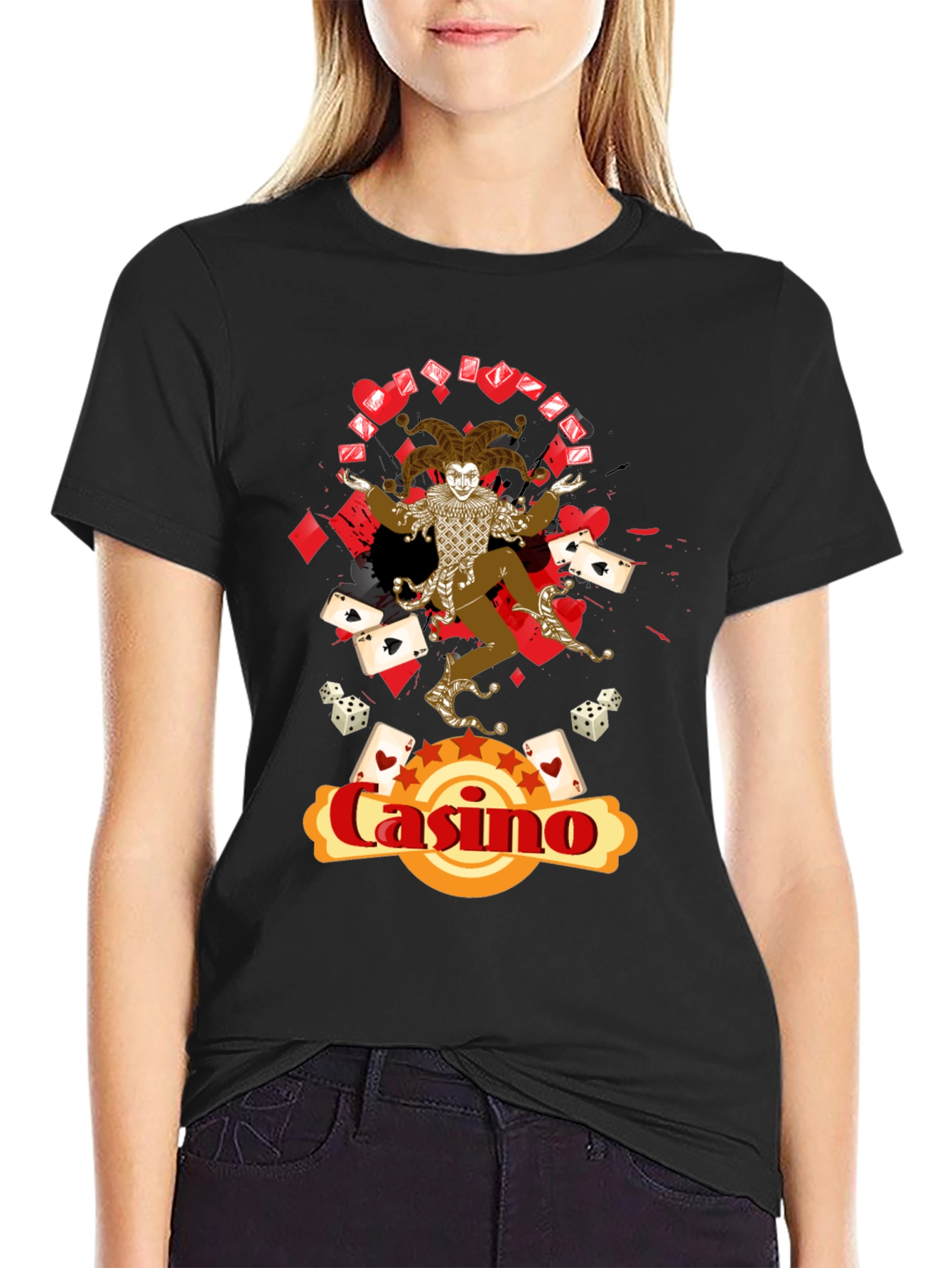 Casino Jester Graphic Print T-Shirt