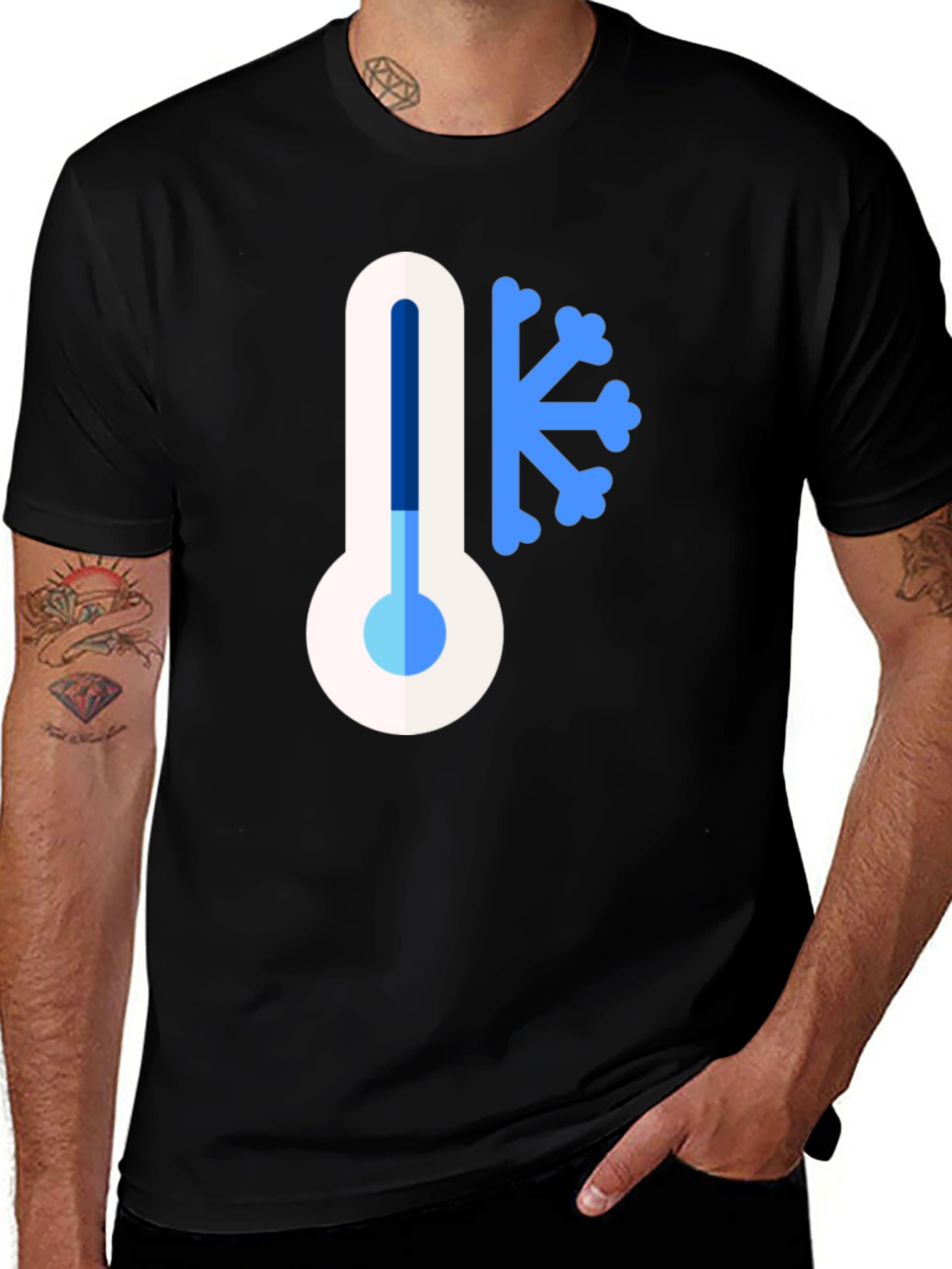 Cold Weather Thermometer Graphic T-Shirt