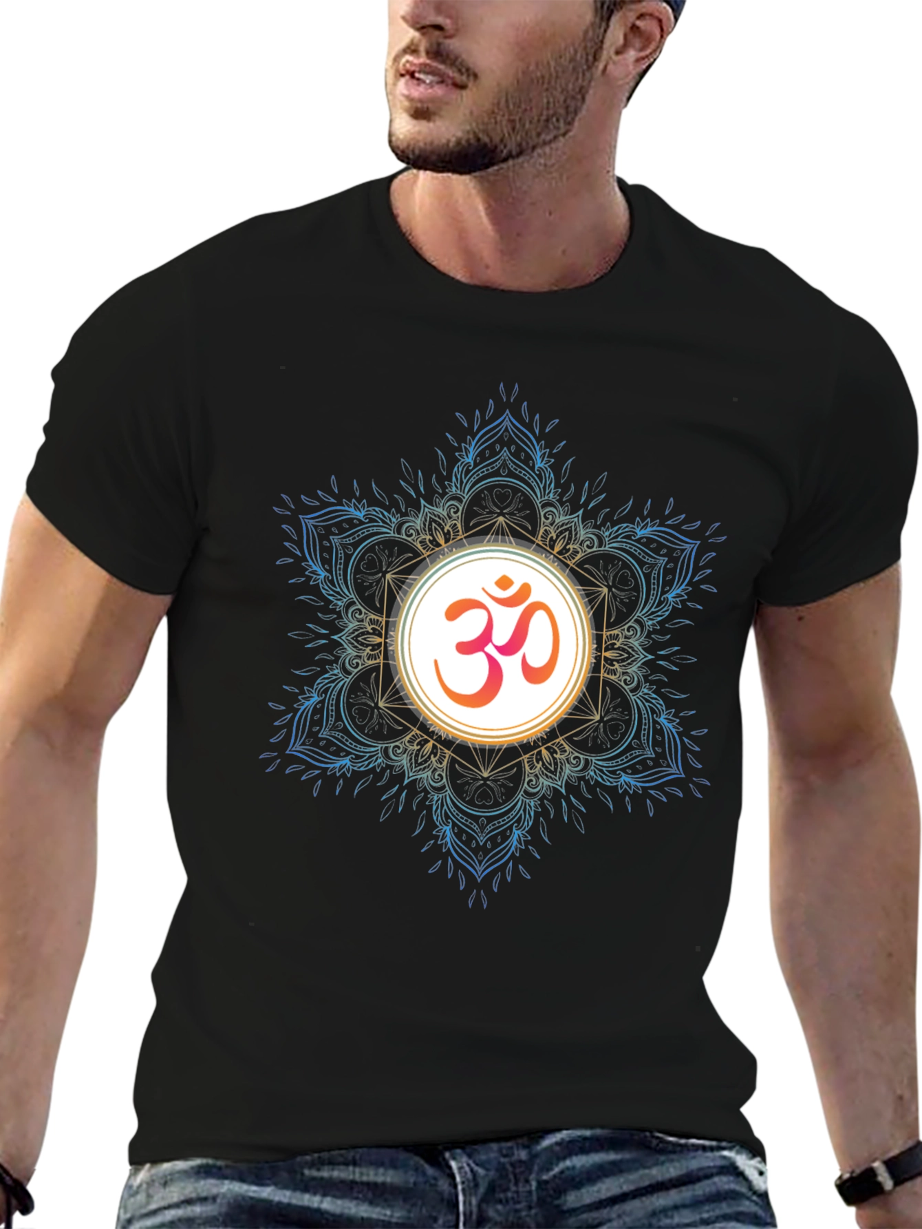 Om Mandala Graphic Tee - Stylish Black T-Shirt