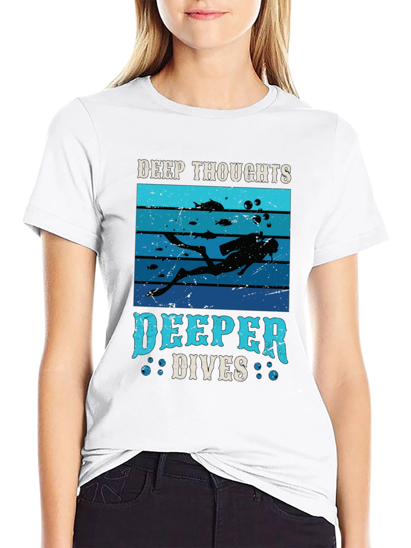 Deep Thoughts Deeper Dives Graphic T-Shirt