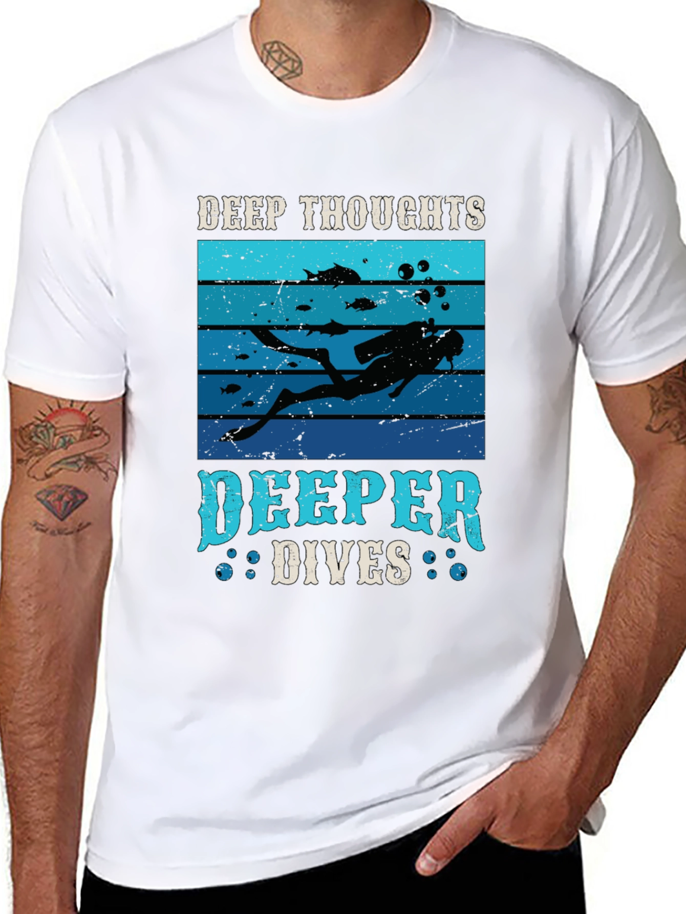 Deep Thoughts Deeper Dives Graphic T-Shirt