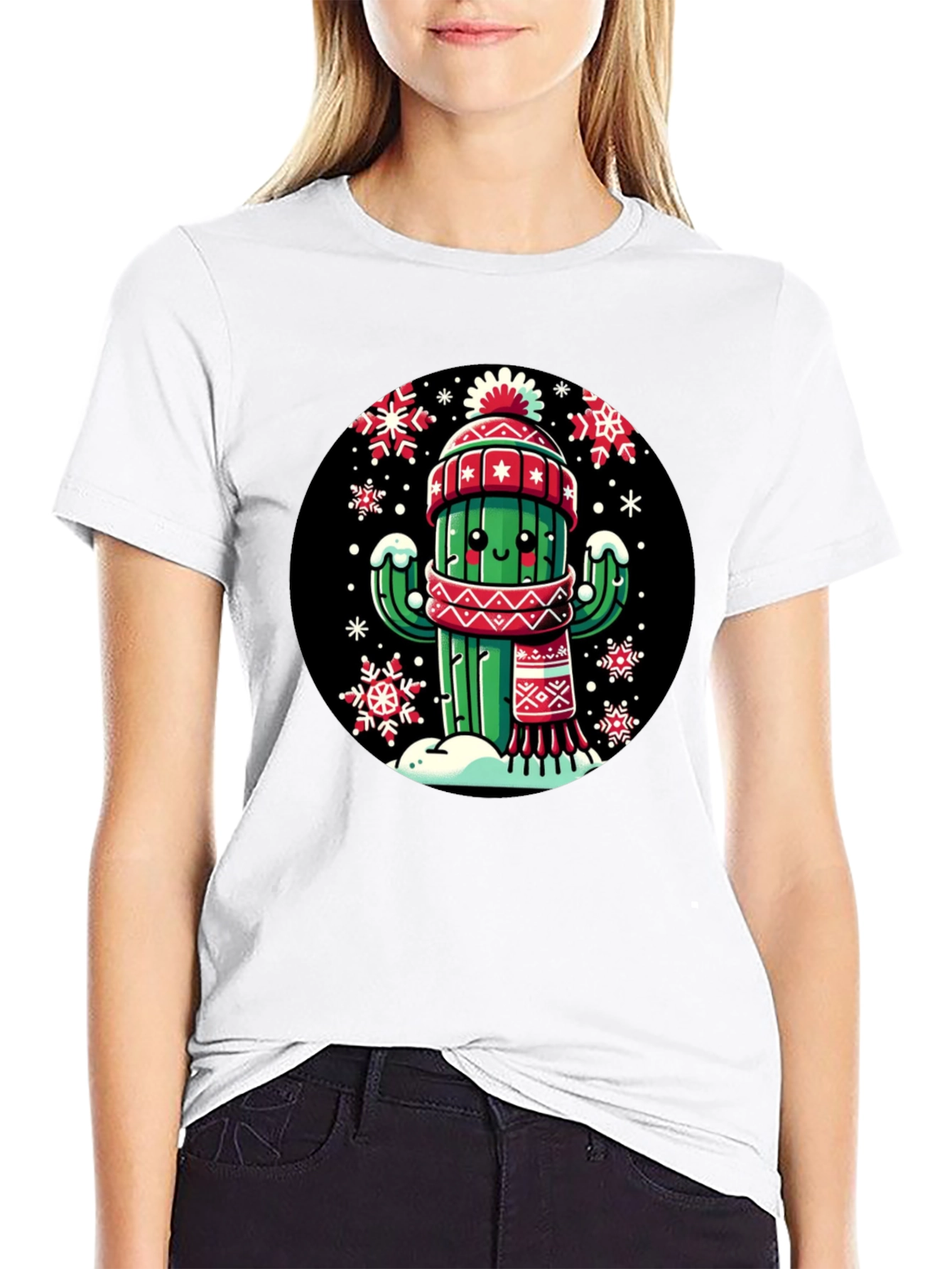 Winter Cactus T-Shirt: Holiday Style