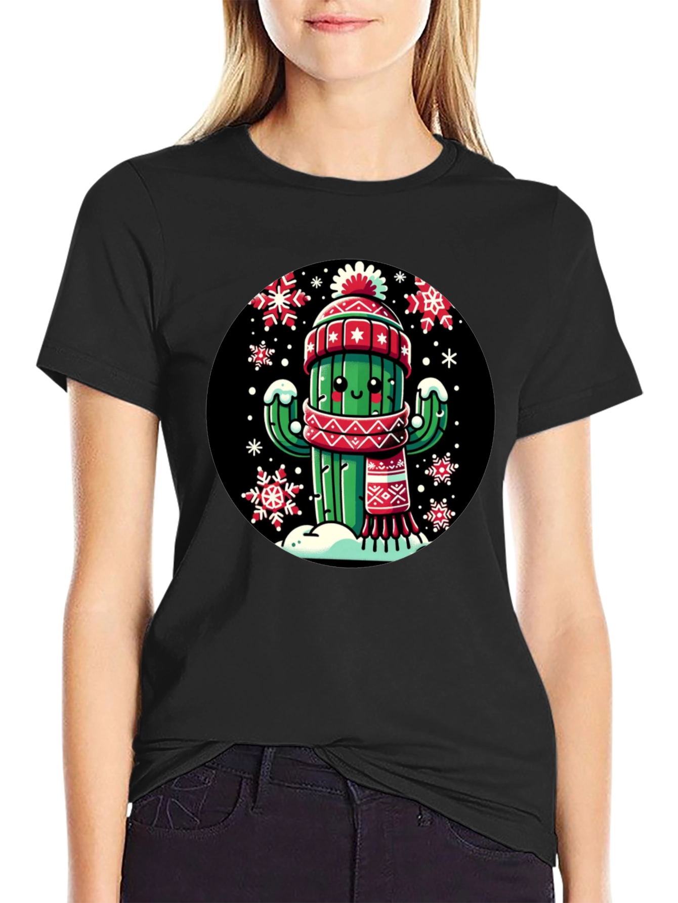 Winter Cactus T-Shirt: Holiday Style
