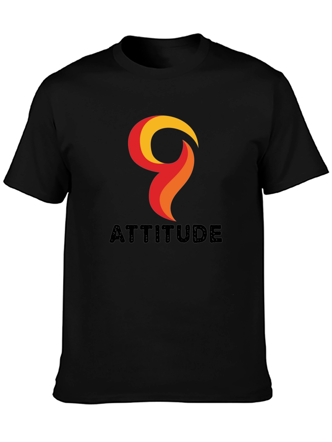 Attitude Graphic Print Mens Black T-Shirt