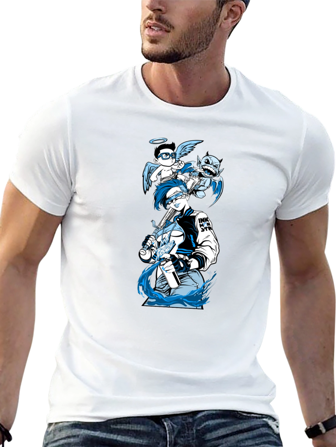 Angel & Devil T-Shirt - Modern Graphic Design