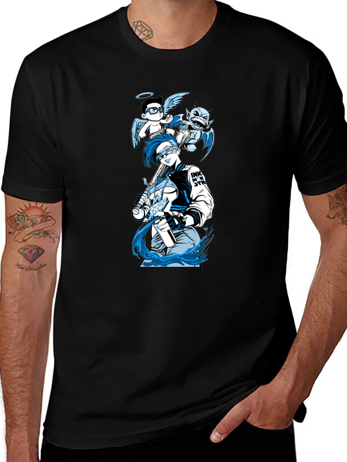 Angel & Devil T-Shirt - Modern Graphic Design